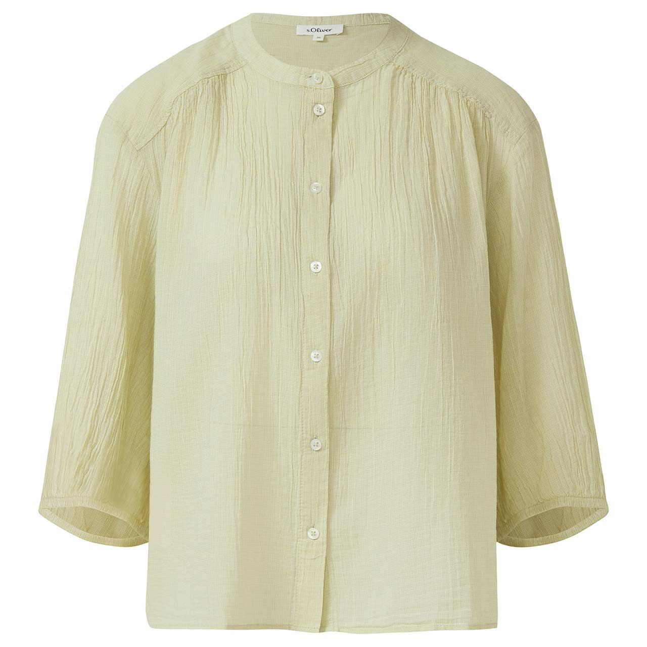 s.Oliver Damen 3/4 Arm Bluse matcha green checked