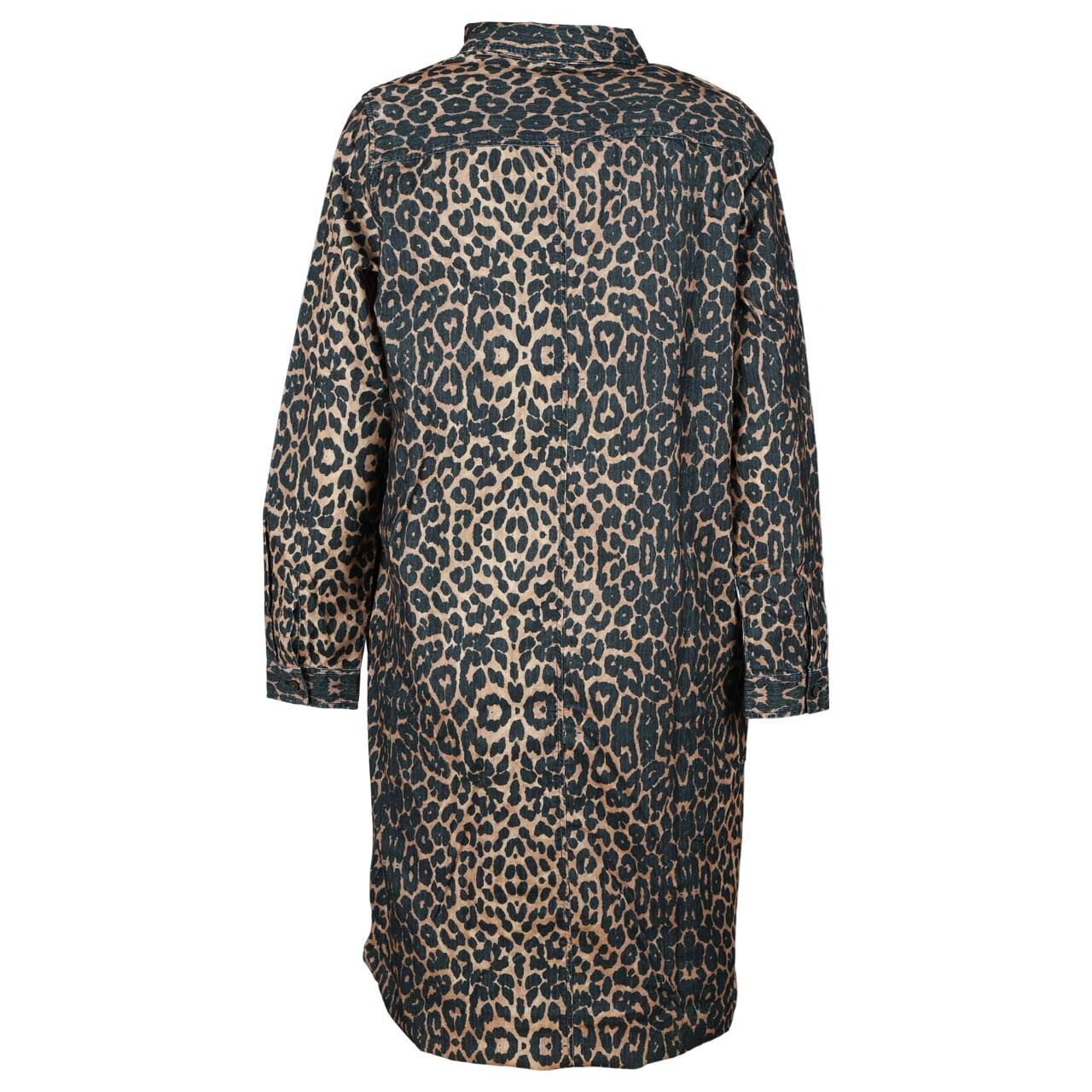 Damen Langarm Kleid von Camel active in Hellbraun mit Print, Rückansicht