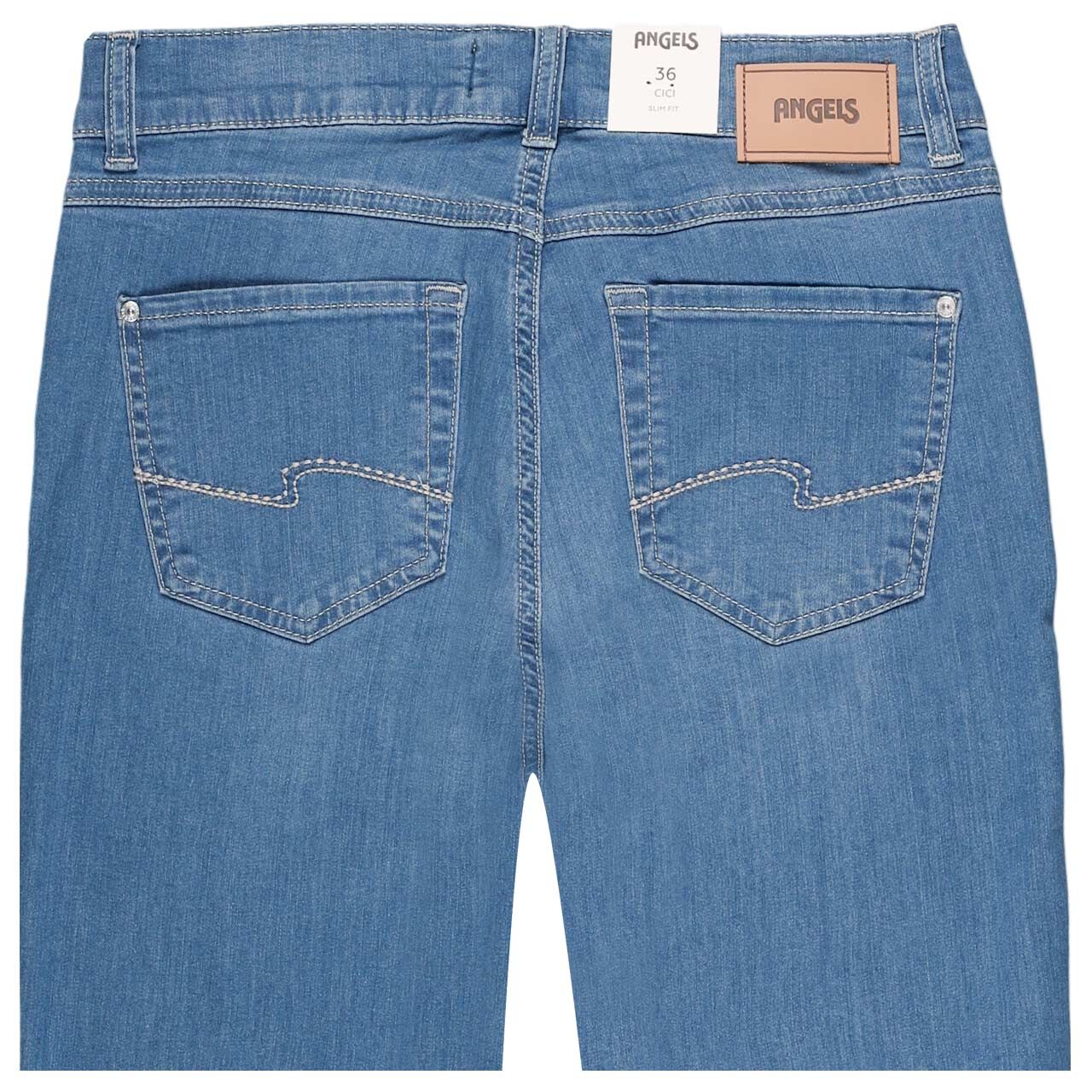 Damenjeans Cici von Angels in Blau angewaschen, detaillierte Rückansicht
