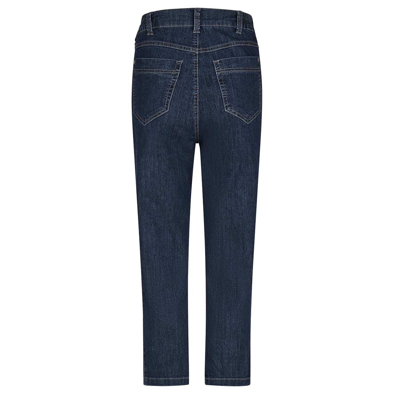 Damen 3/4 Capri Jeans Dora Milano von Anna Montana in Blau angewaschen, Rückansicht