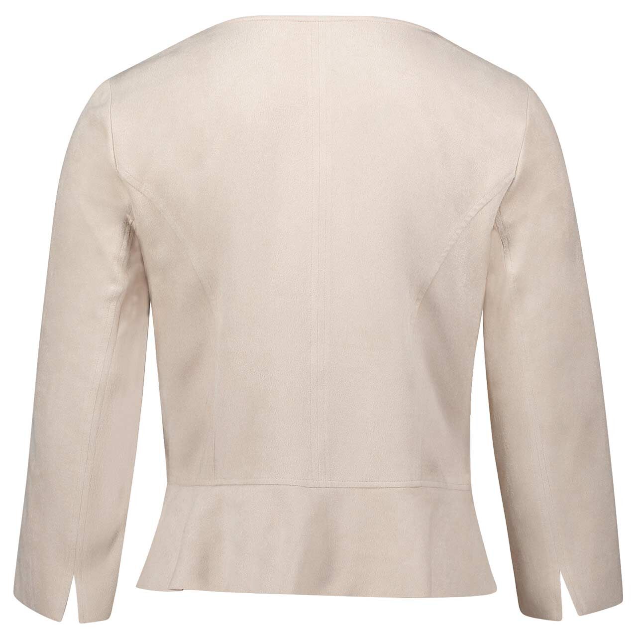 Damen 3/4 Arm Velours Jacke von Betty Barclay in Hellbeige, Rückansicht