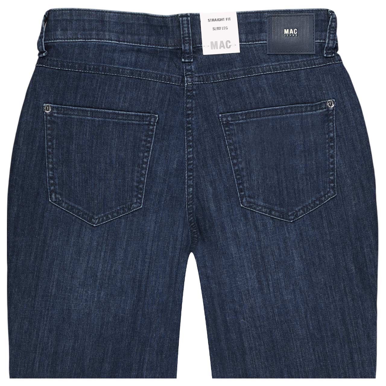 Stretch Damen 7/8 Jeans Melanie von MAC in Dunkelblau angewaschen, detaillierte Rückansicht