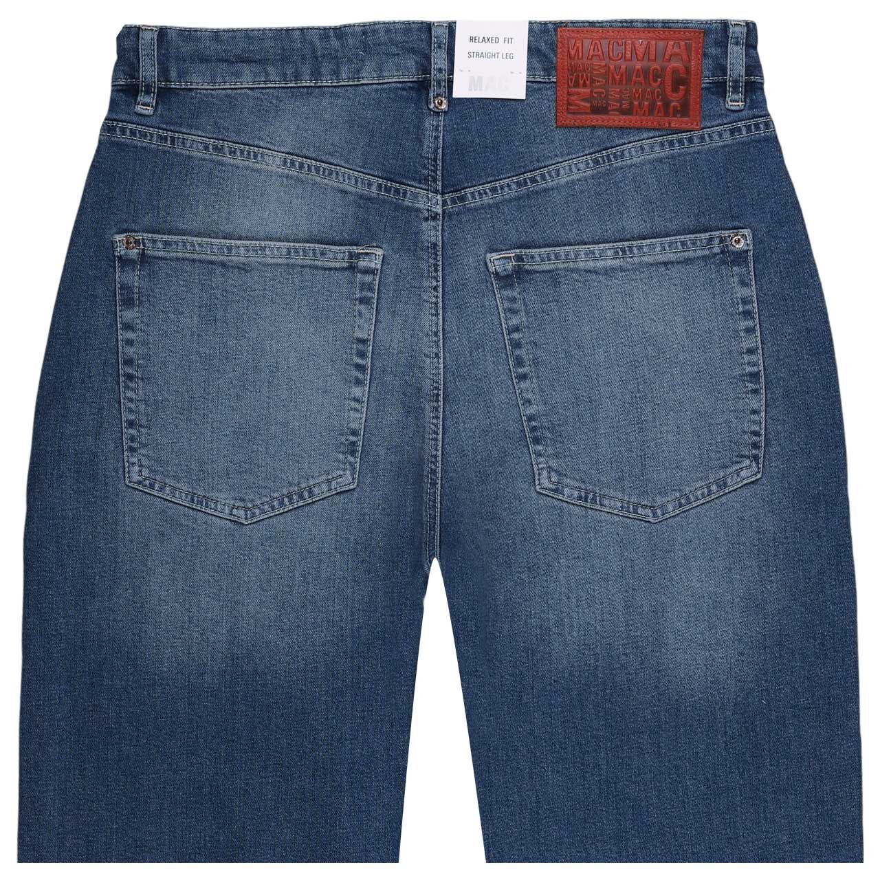 Damen Ankle Jeans Baggy von MAC in Blau verwaschen, detaillierte Rückansicht