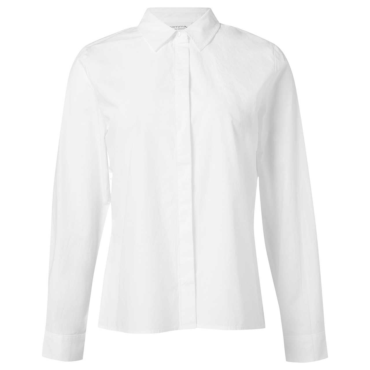 Comma Damen Langarm Bluse clear white