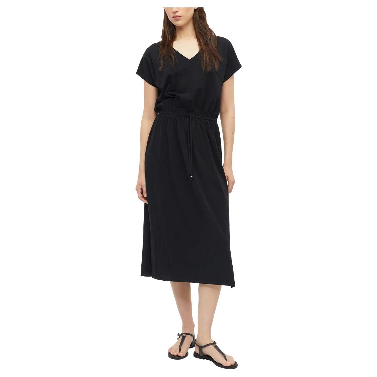 Damen Kurzarm Kleid von s.Oliver in Schwarz, Vorderansicht am Model