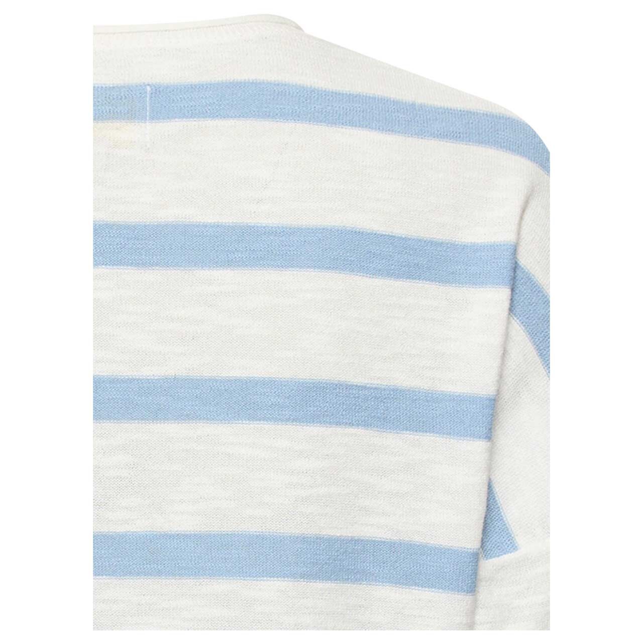 Damen 3/4 Arm Pullover von Camel active in Hellblau gestreift, detaillierte Rückansicht