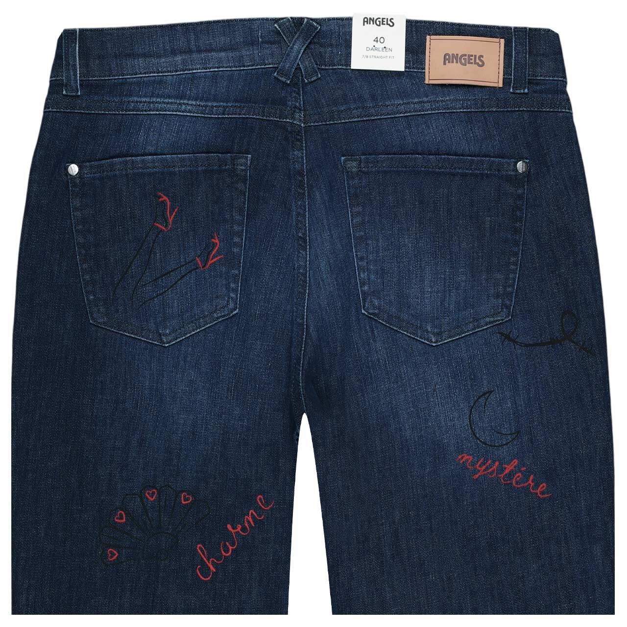 Damen 7/8 Jeans Darleen von Angels in Blau angewaschen mit Print, detaillierte Rückansicht