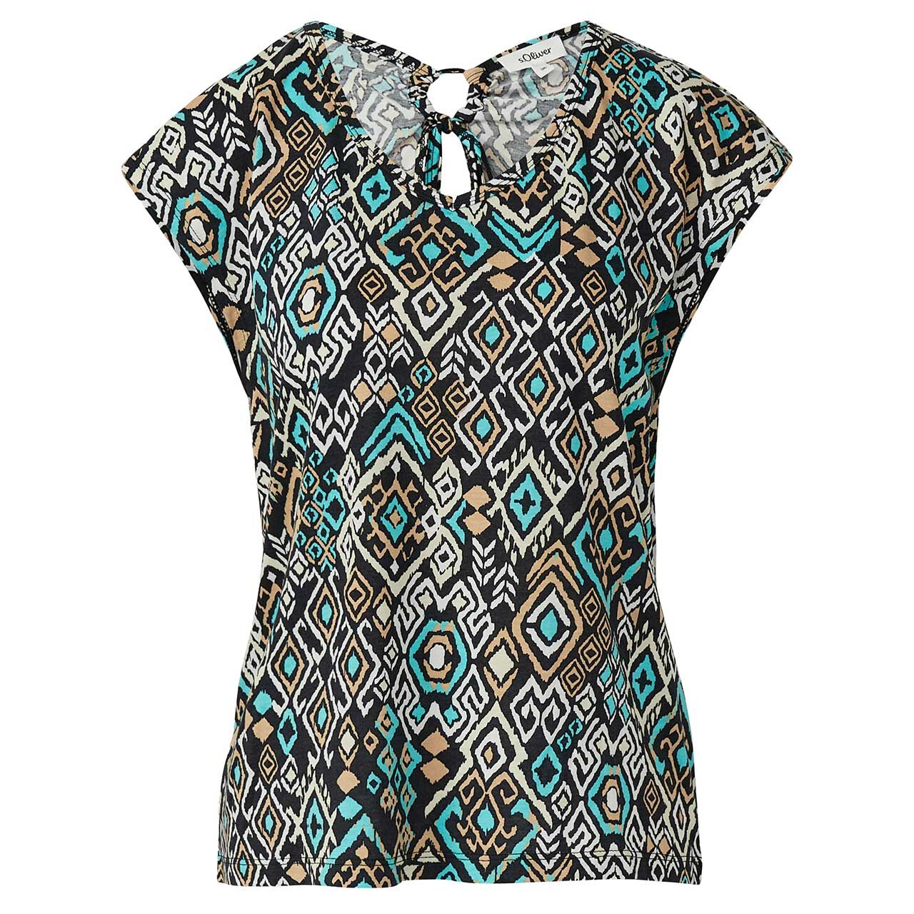 s.Oliver Damen T-Shirt black all over print