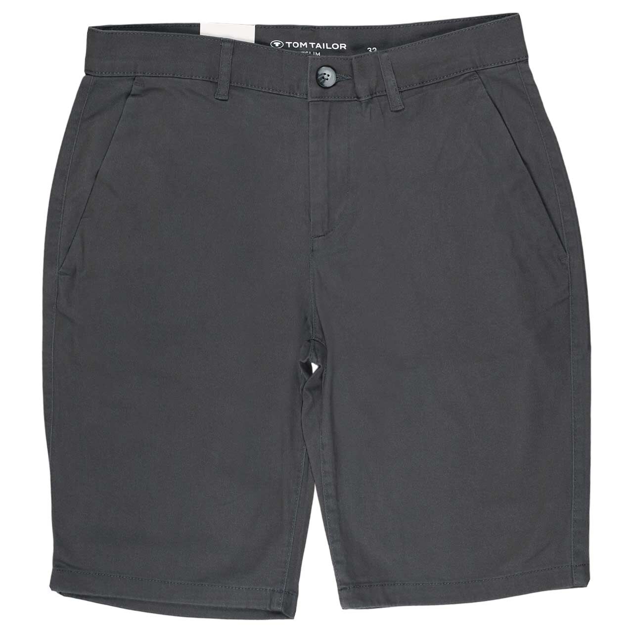 Herren Chino Baumwoll Bermuda von Tom Tailor in Grau, Vorderansicht