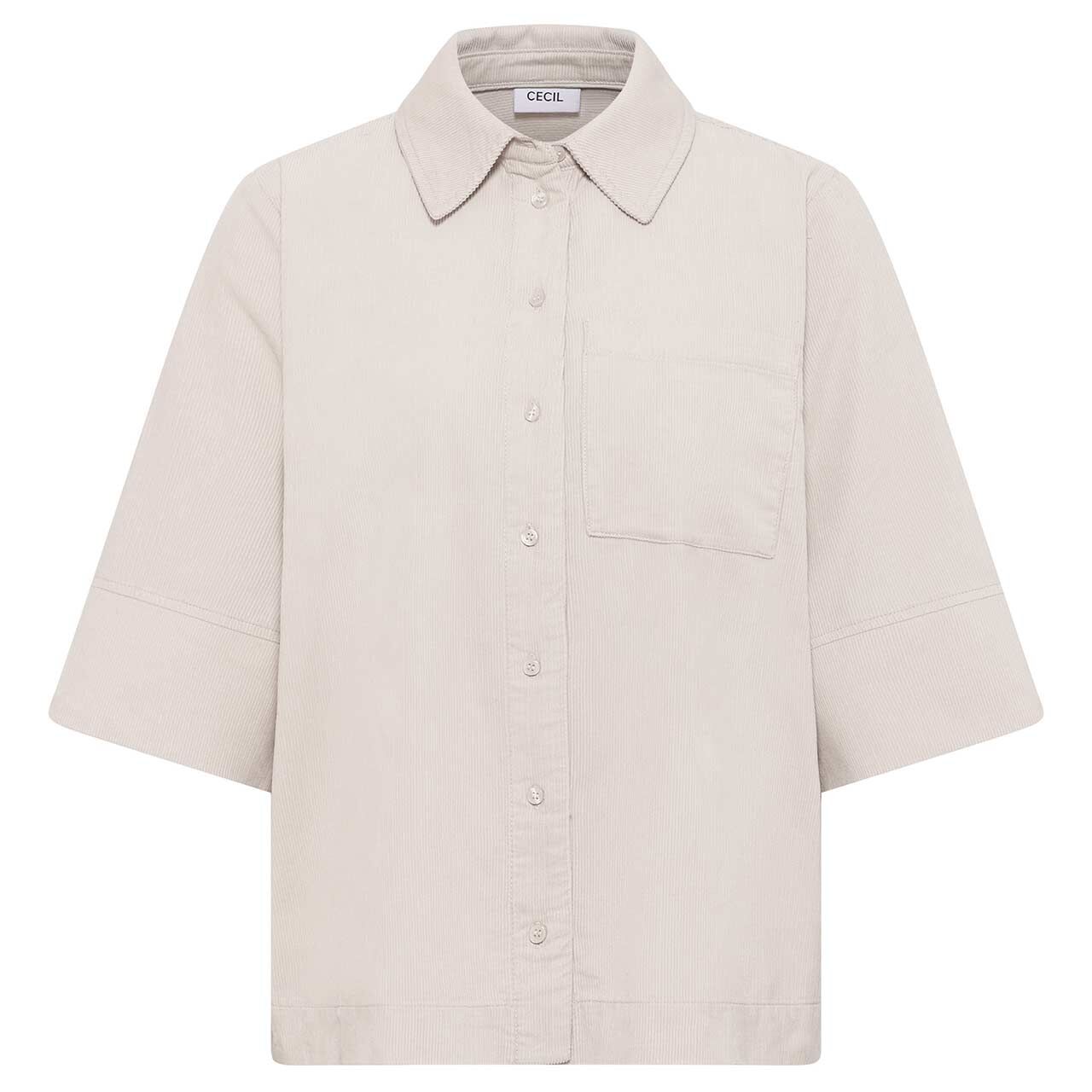 Cecil Damen 3/4 Arm Cord Bluse Corduroy oat milk beige