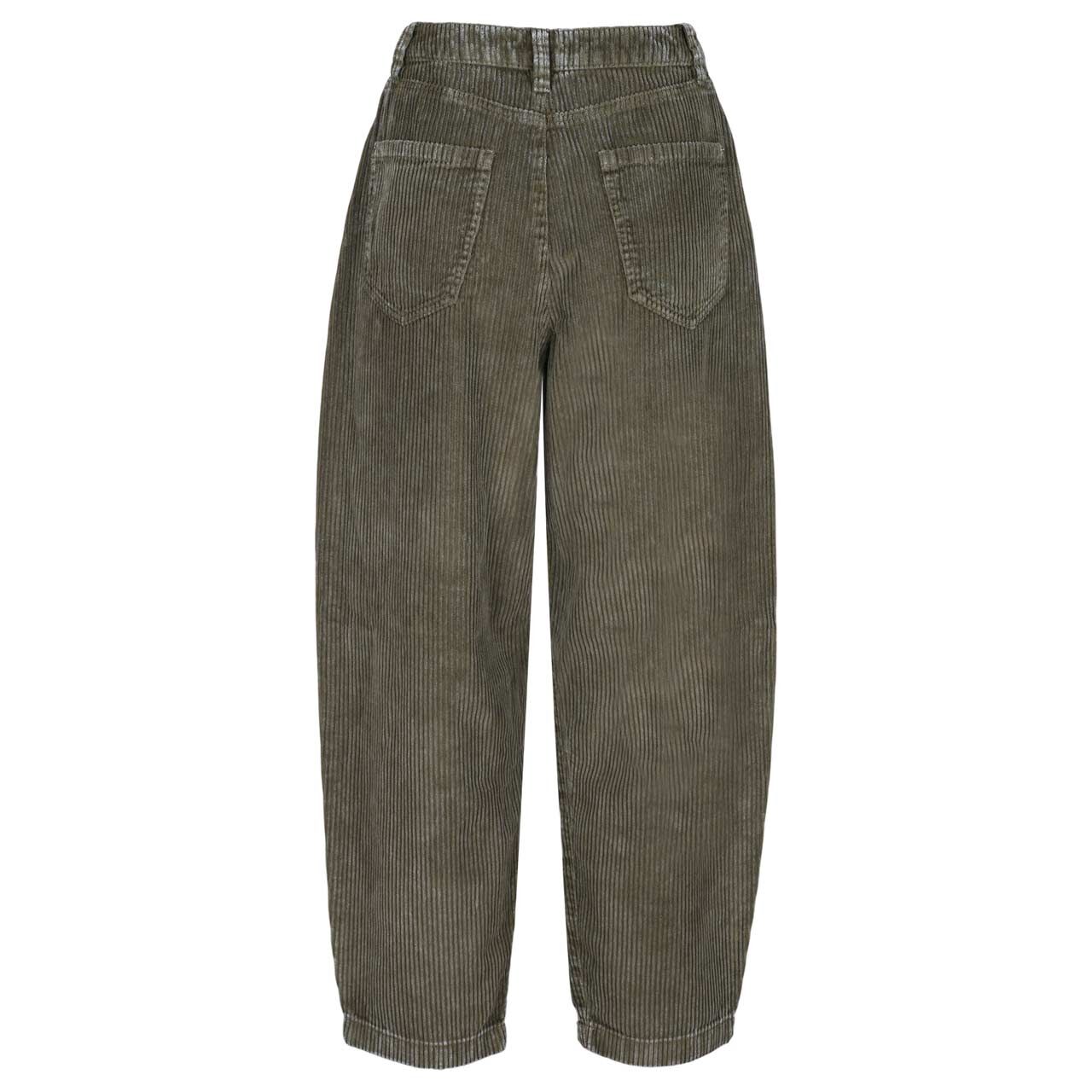 Damen Ankle Cord Baumwollhose Barrel Leg von s.Oliver in Olivgrün, Rückansicht
