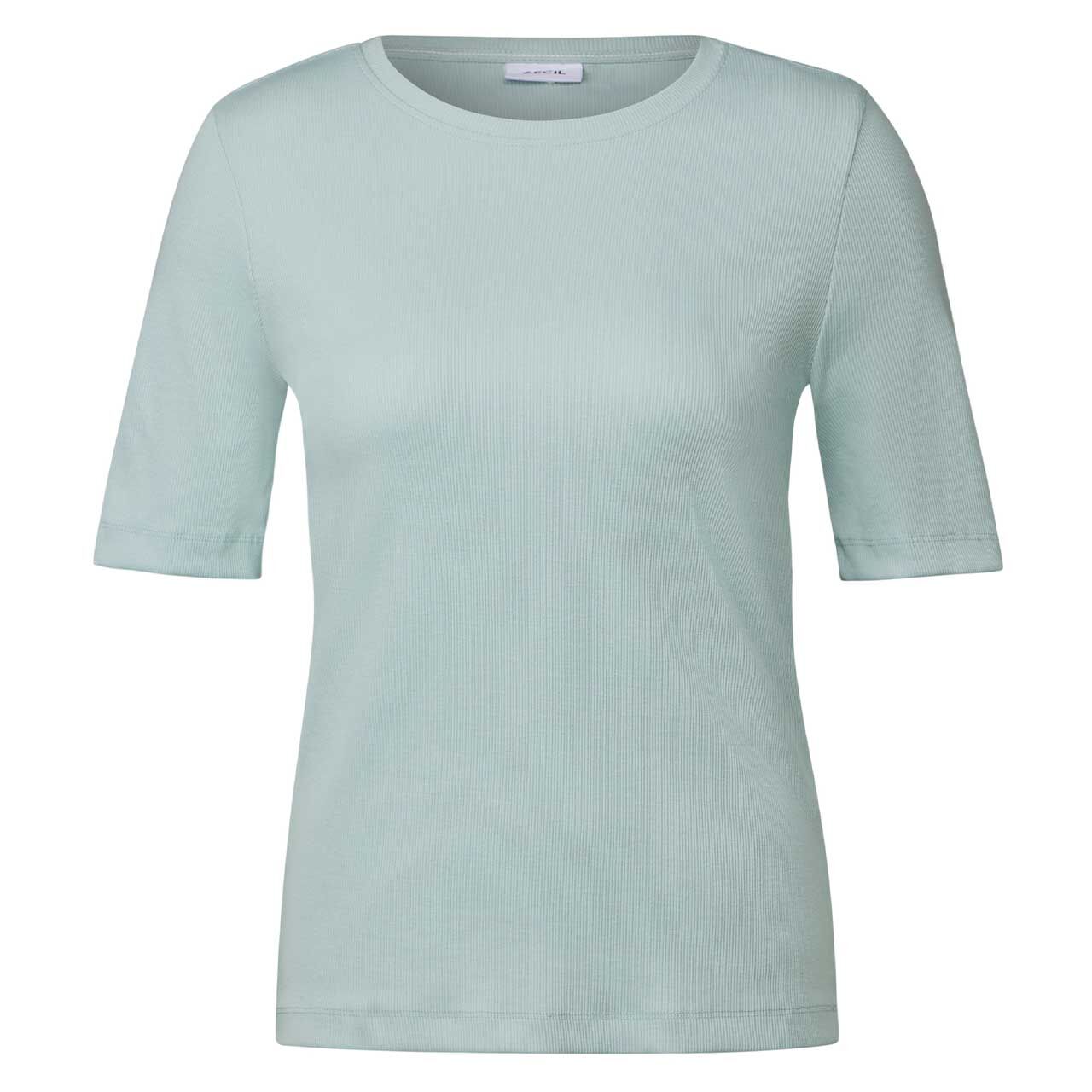 Cecil Damen T-Shirt Basic Rib cool salvia green