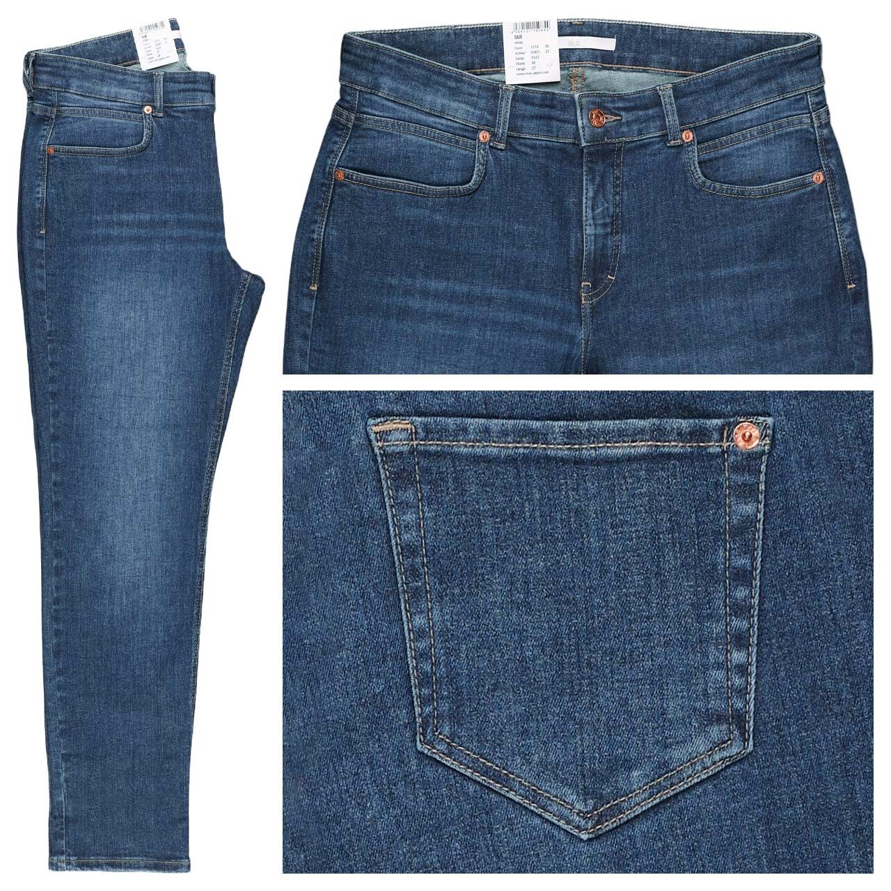 MAC Sue Cropped Ankle Jeans mid blue wash relax