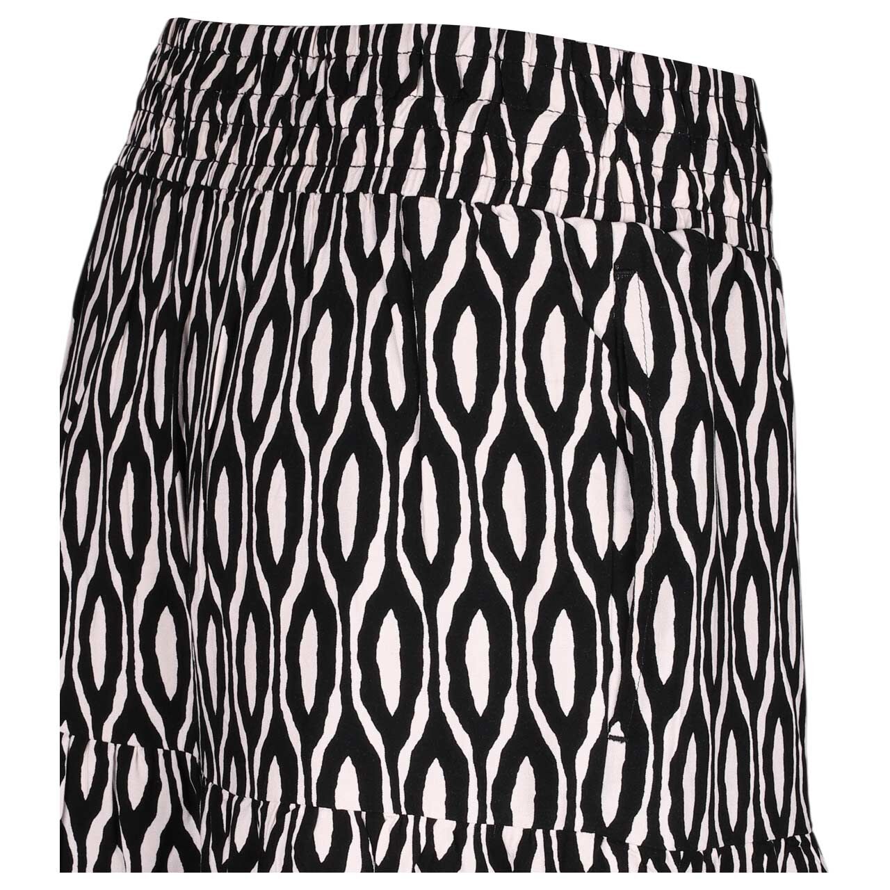 Damen Rock Maxi Volant von Street One in Schwarz mit Print, Seitansicht
