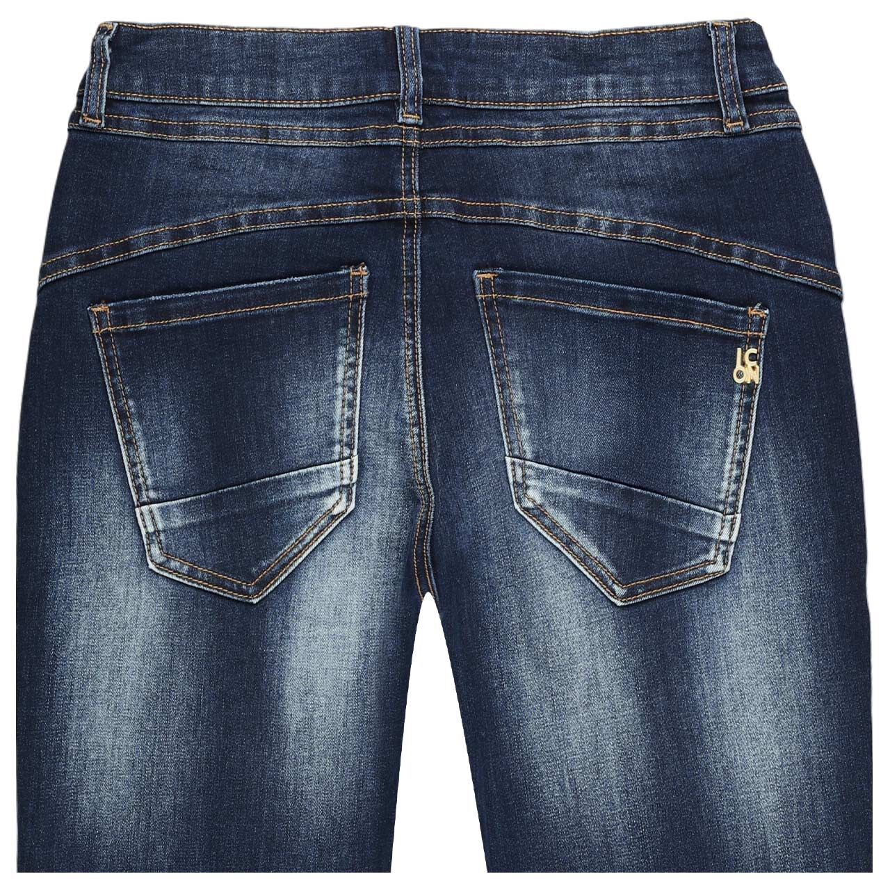 Damenjeans California Sunrise von Senoritas Icon in Dunkelblau verwaschen, detaillierte Rückansicht