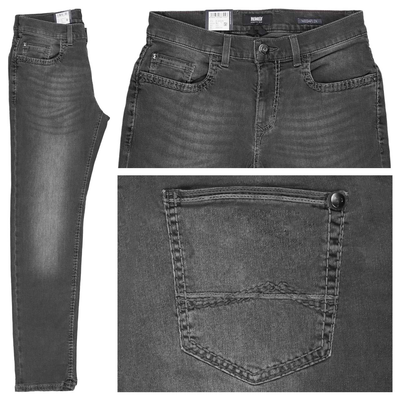 Pioneer Rando Jeans Megaflex grey used whisker handcrafted