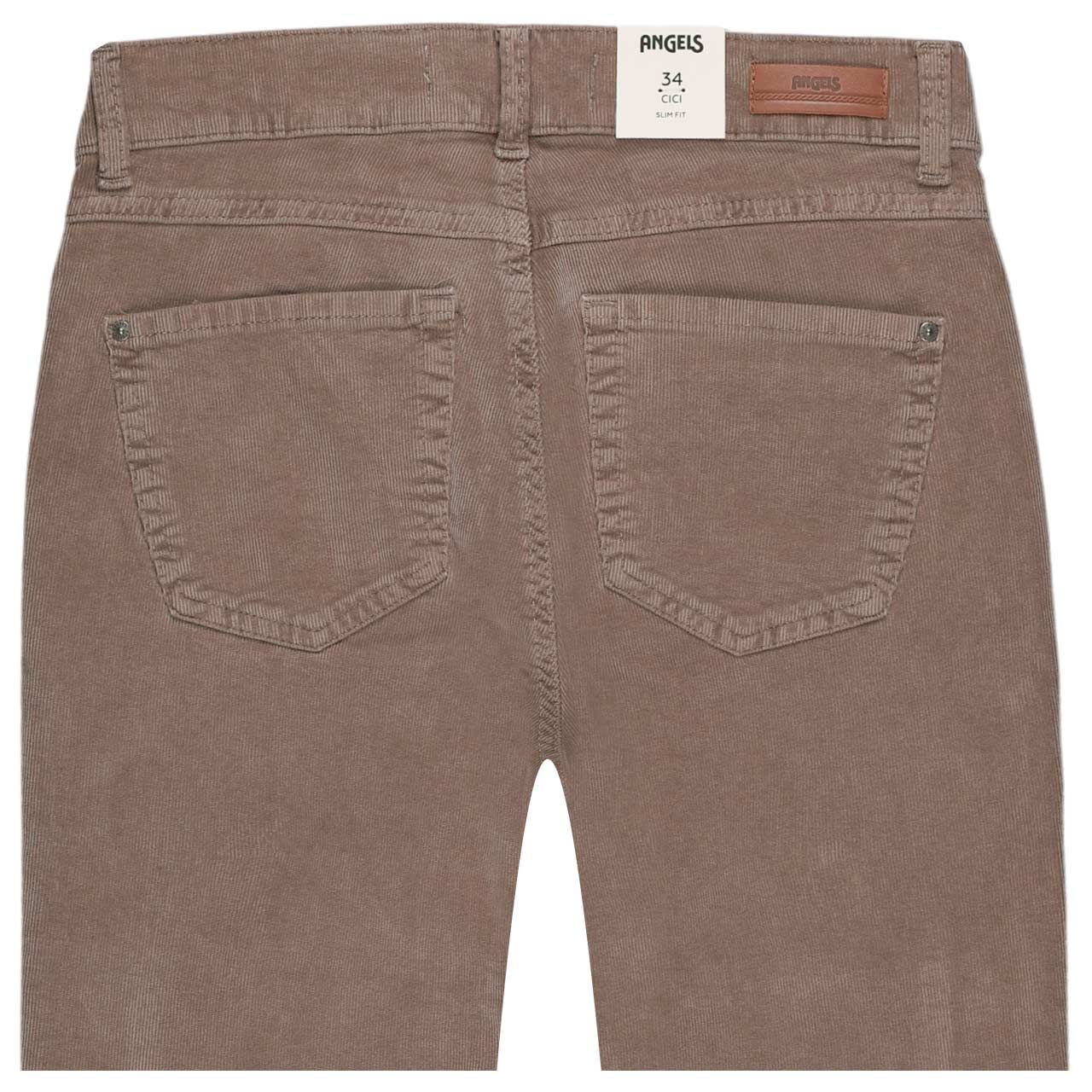 Stretch Damen Cordhose Cici von Angels in Braun, detaillierte Rückansicht