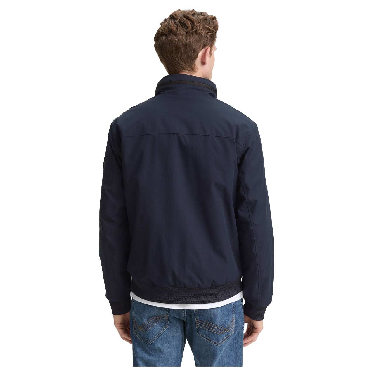 Herren Jacke Transeasonal Jacket von Tom Tailor in Dunkelblau, Rückansicht am Modell