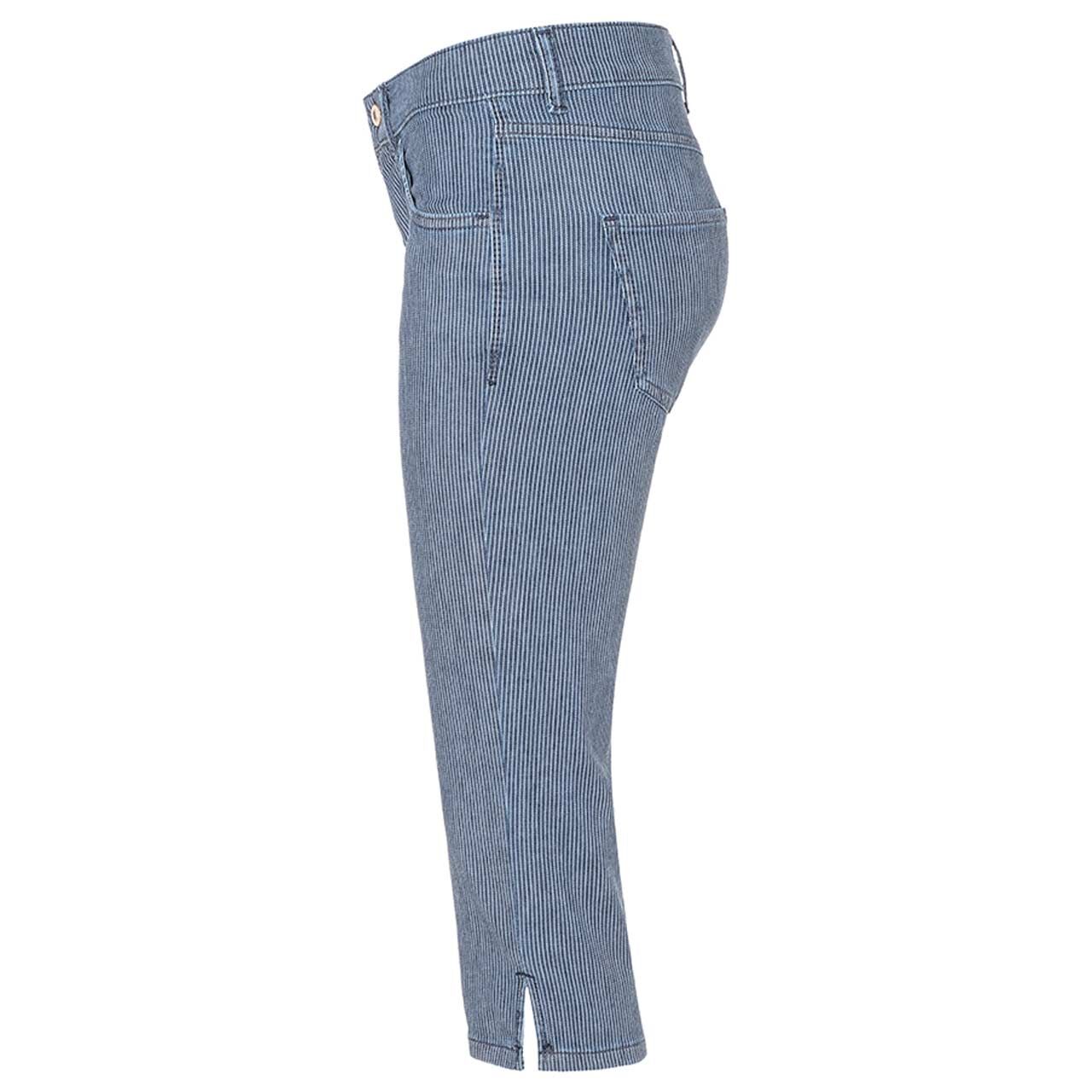 Damen 3/4 Jeans Capri von MAC in Dunkelblau gestreift, Seitenansicht