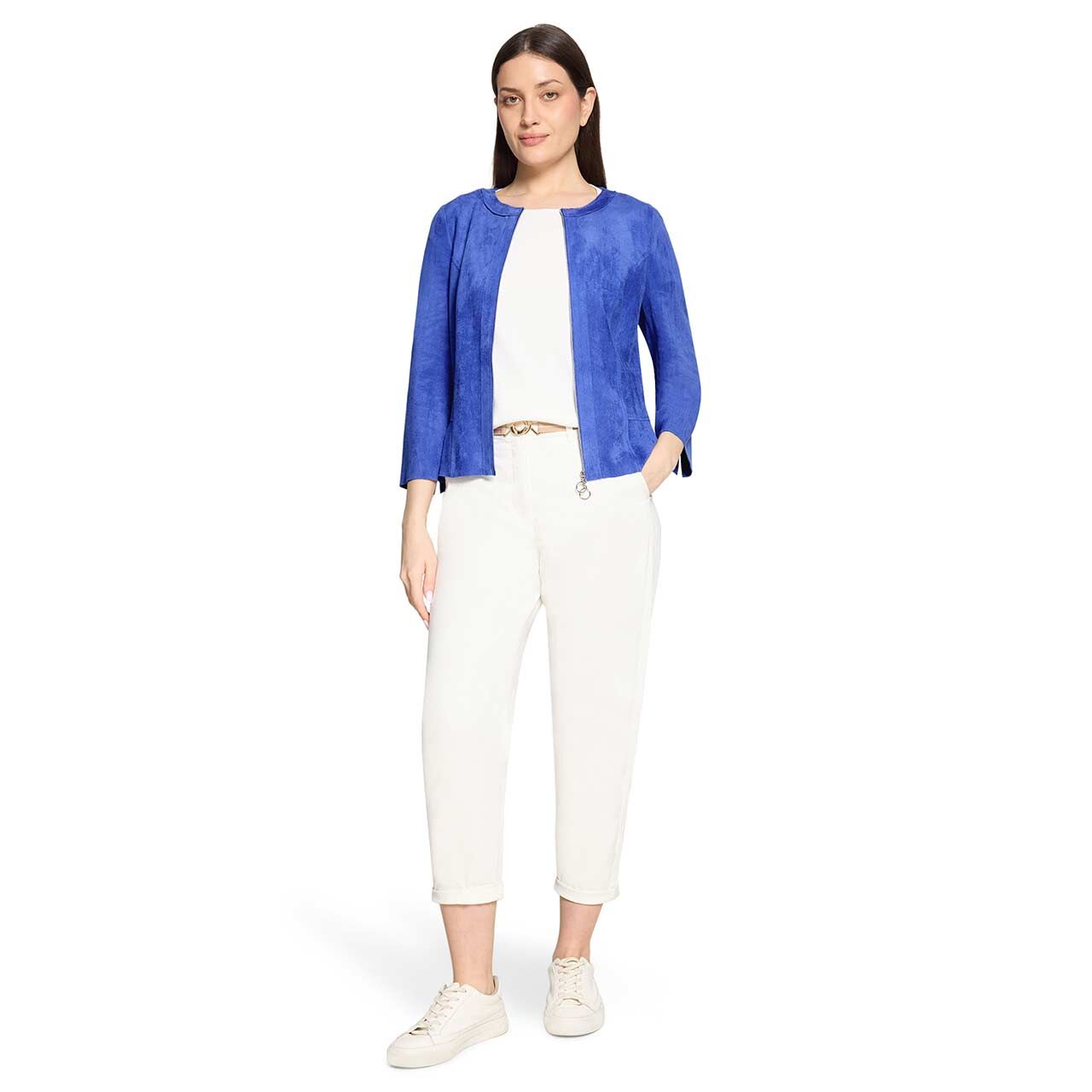 Damen 3/4 Arm Velours Jacke von Betty Barclay in Royalblau, Ganzkörperansicht