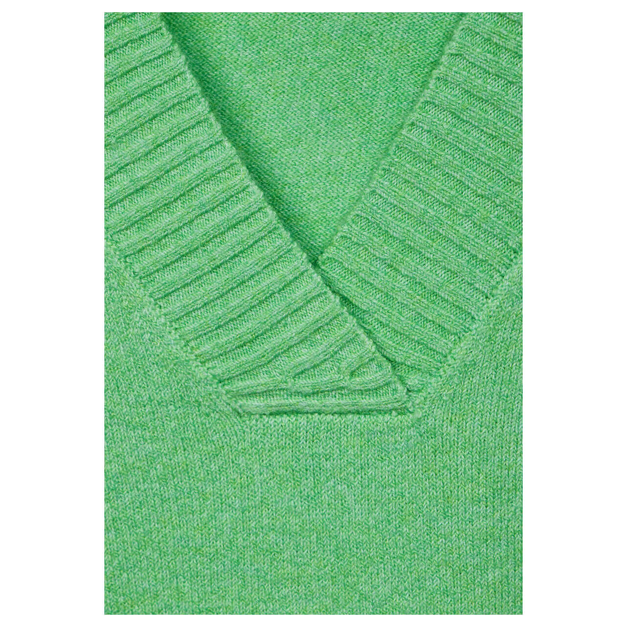 Street One Damen Pullover V-neck Sweater light green melange