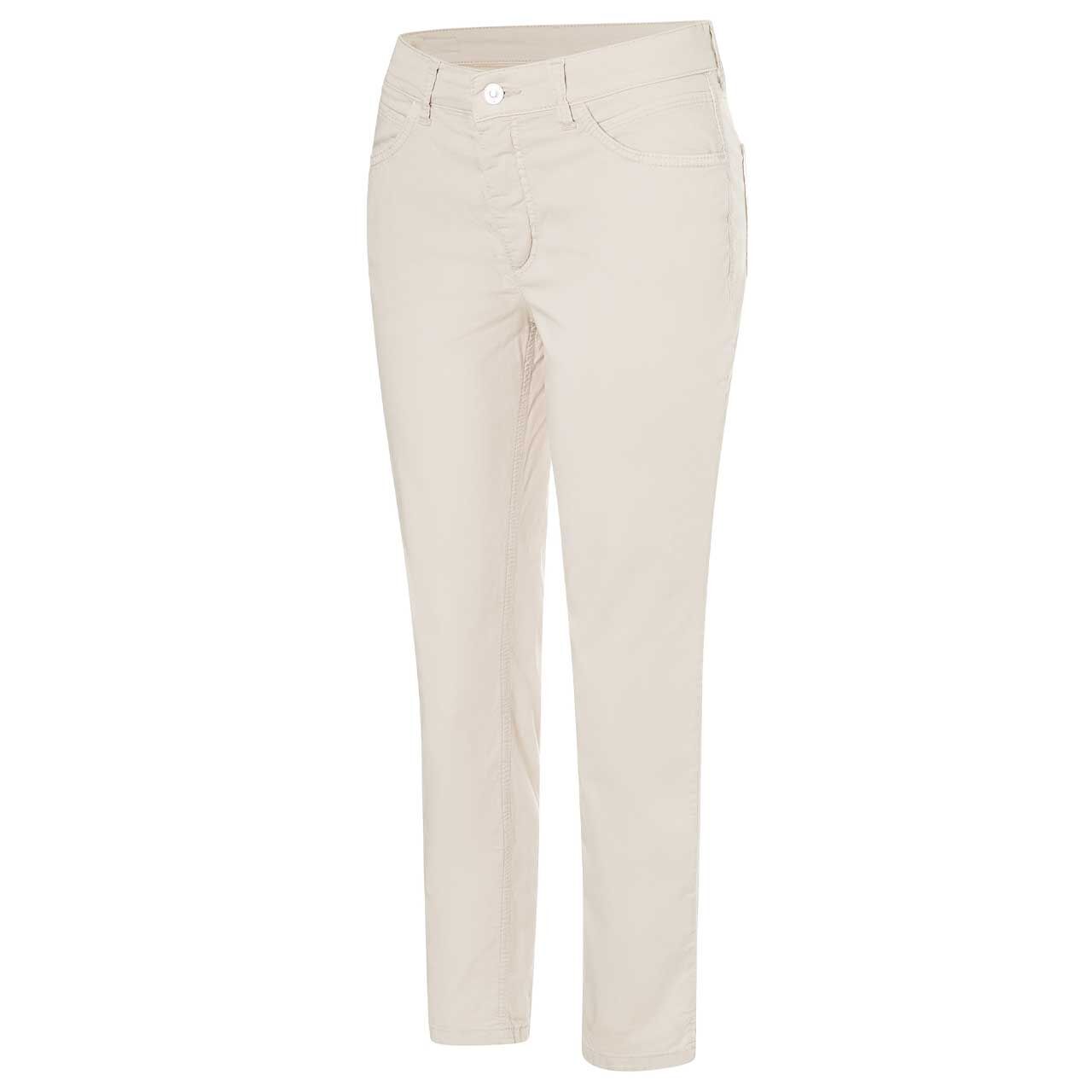 Seitenansicht der Damen 7/8 Baumwollhose Melanie von MAC in Hellbeige