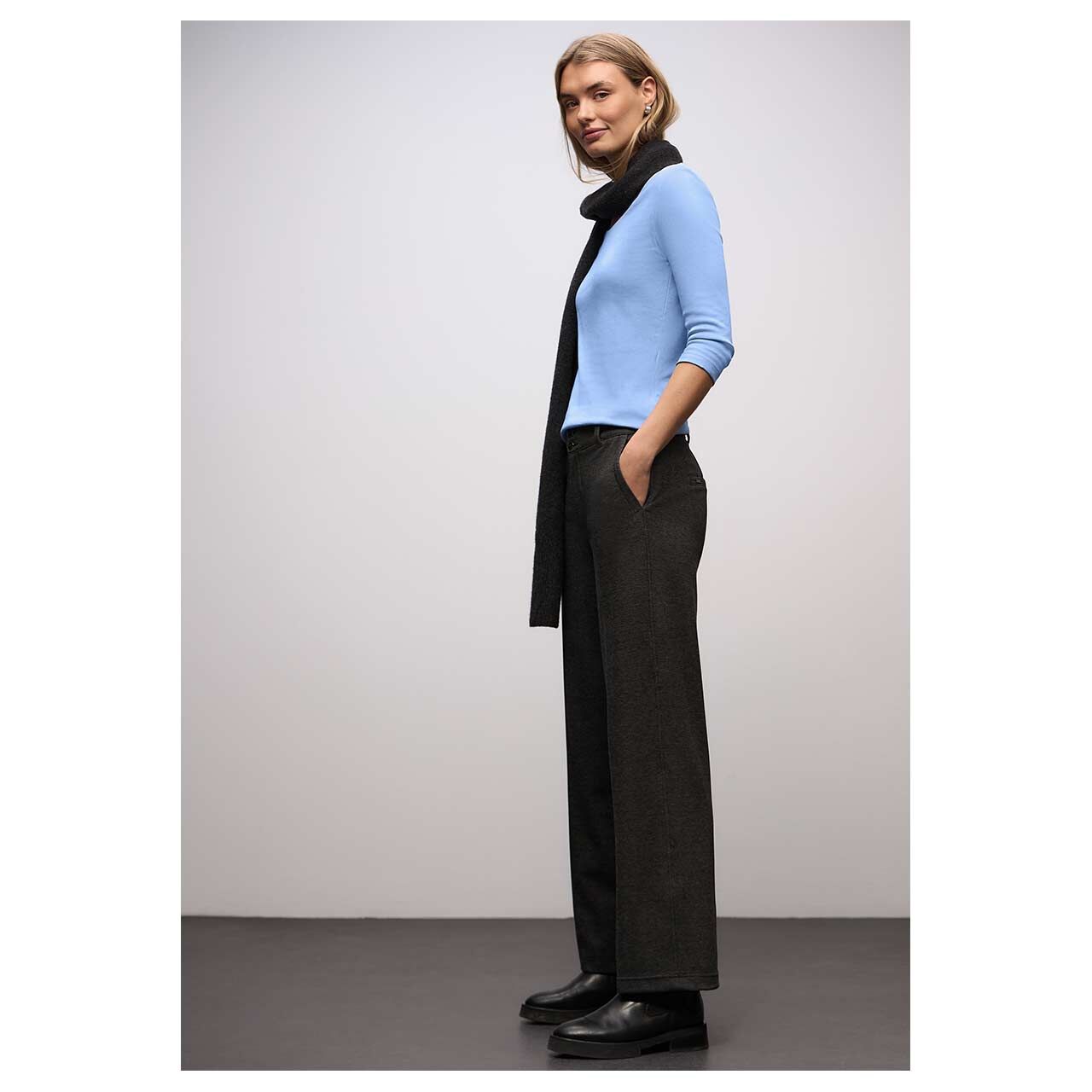 Damen 3/4 Arm Shirt Pania von Cecil in Hellblau, Seitenansicht am Model