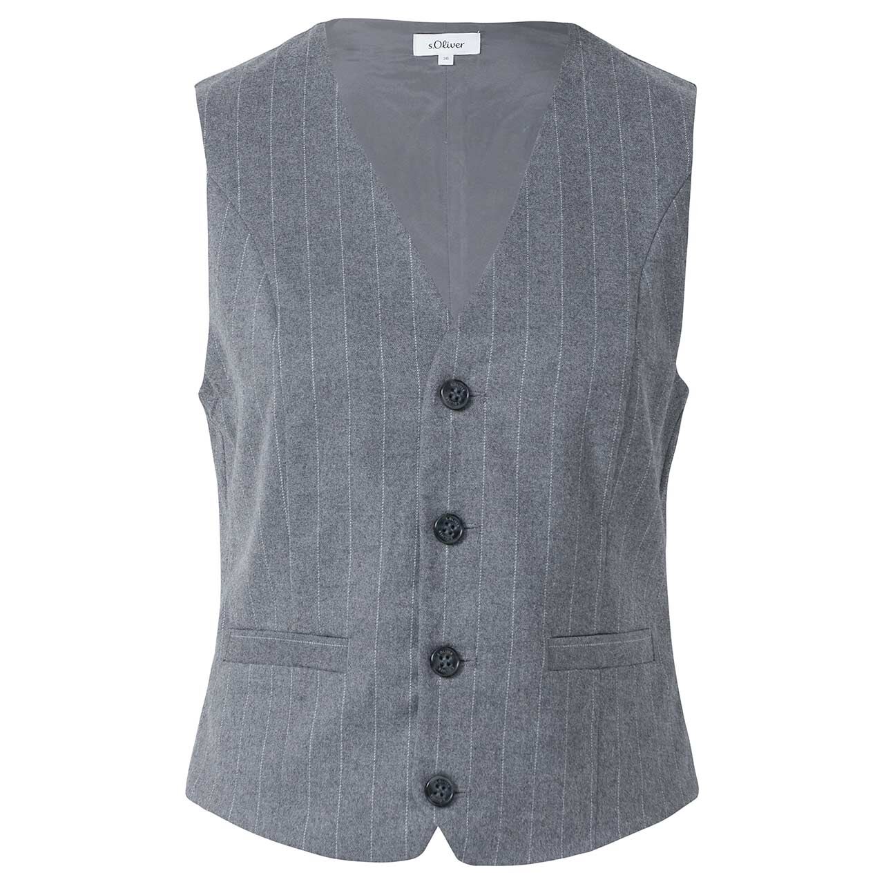 s.Oliver Damen Weste stone grey stripe s.Oliver Damen Weste stone grey stripe