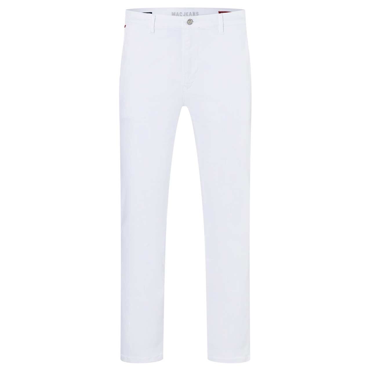 Herren Chino Baumwollhose Flexx Driver Pants von MAC in Weiß, Vorderansicht