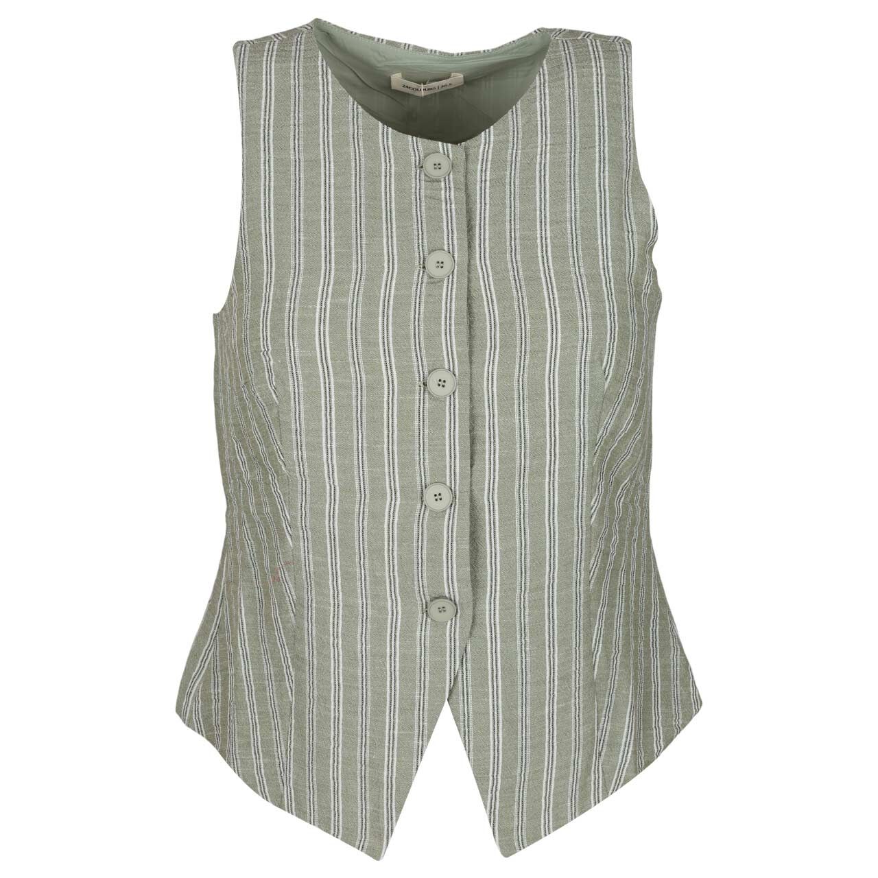 24 Colours Damen Weste green stripes