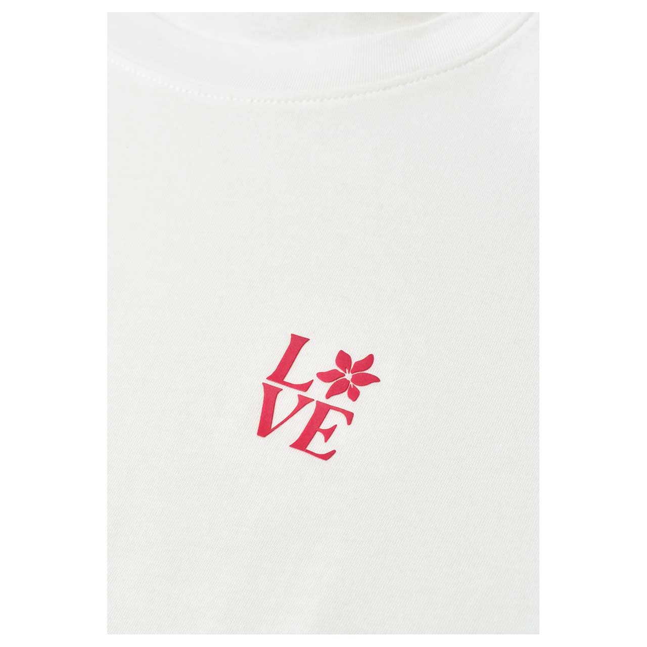 Street One Damen T-Shirt Basic Chest Print off white