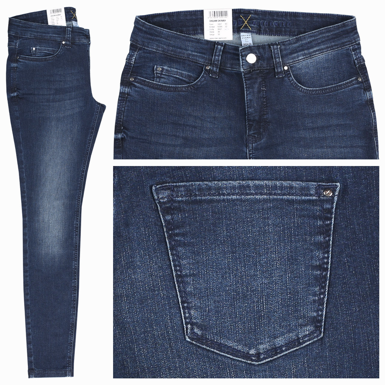 MAC Jeans Dream Skinny für Damen in Tiefblau, FarbNr.: D651