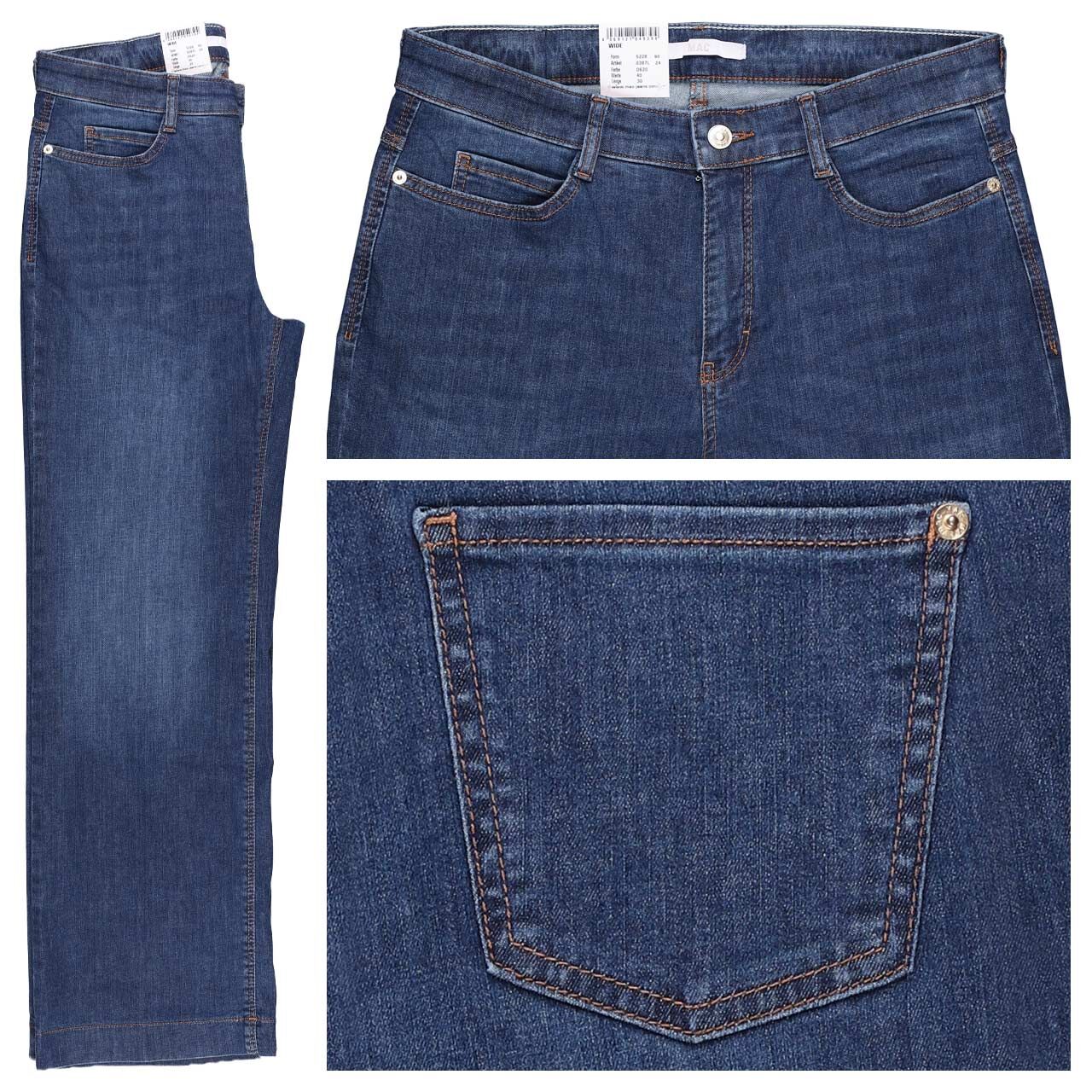 MAC Wide Jeans mid blue random wash MAC Wide Jeans mid blue random wash