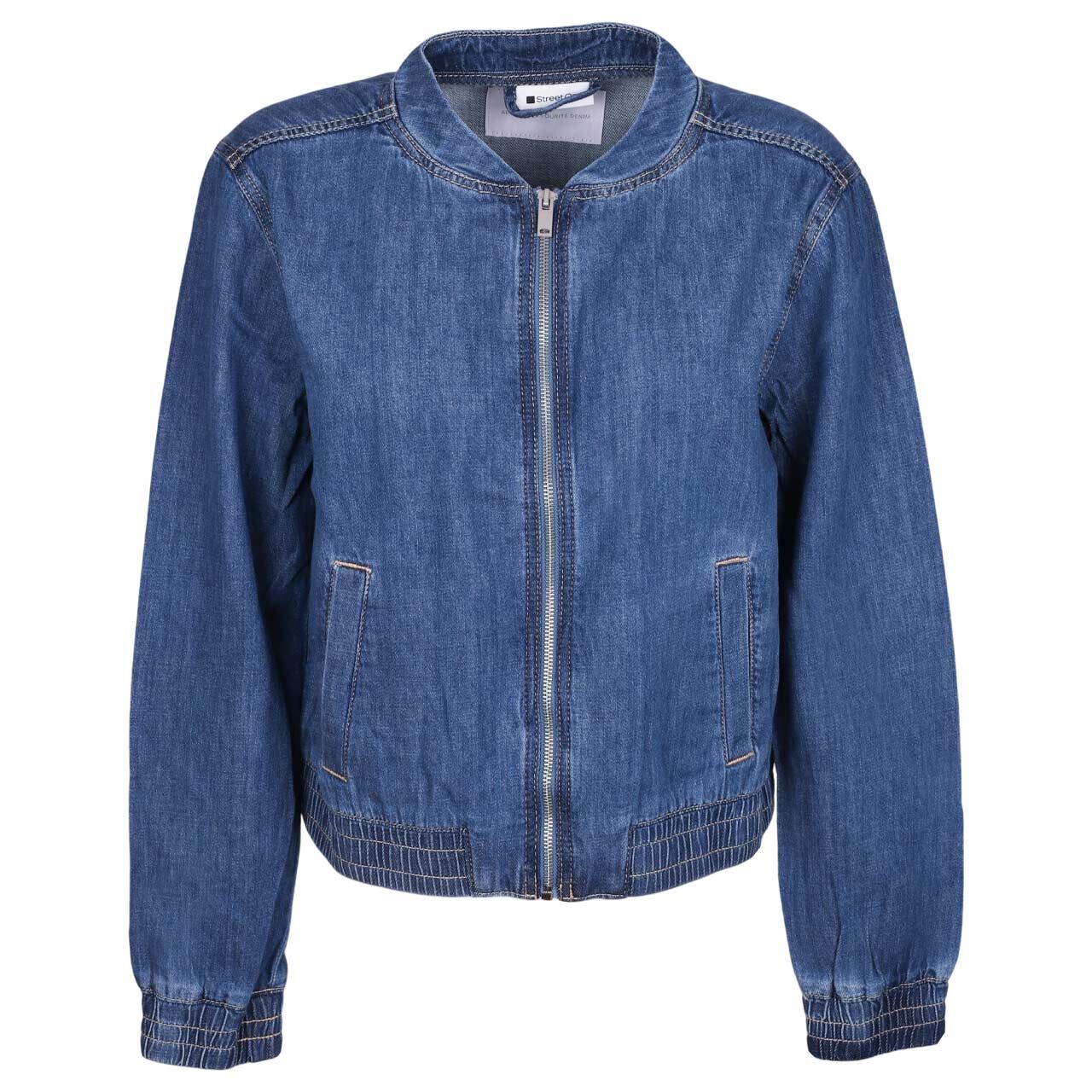Street One Damen Jeansjacke Bomber Jacket medium blue washed