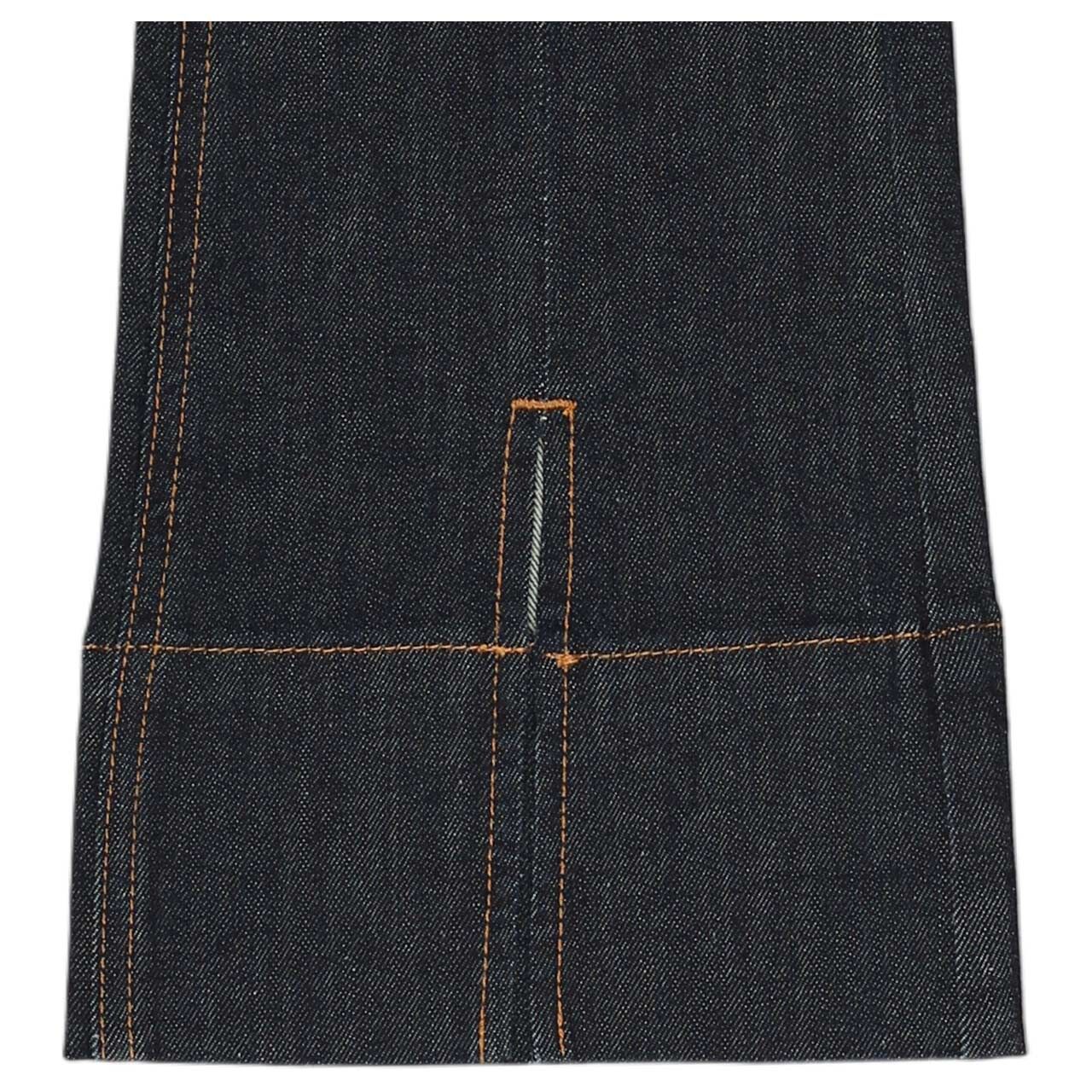 Damenjeans Italy K Bootcut Stretch Denim in Dunkelblau angewaschen, Detailansicht Saum