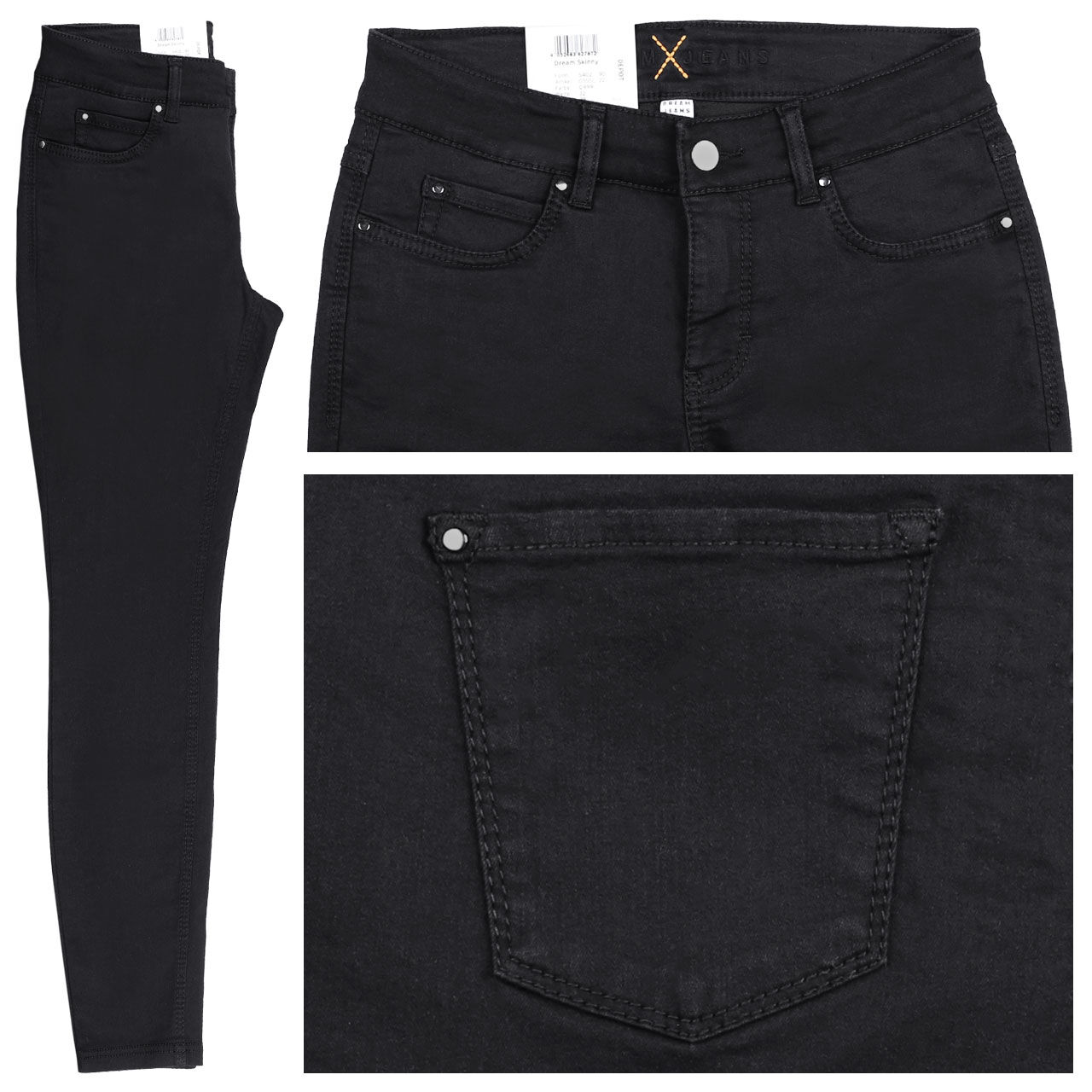 mac-jeans-dreamskinny-black-D999 Damenjeans Dream Skinny von MAC in Schwarz mit der Farbnummer D999