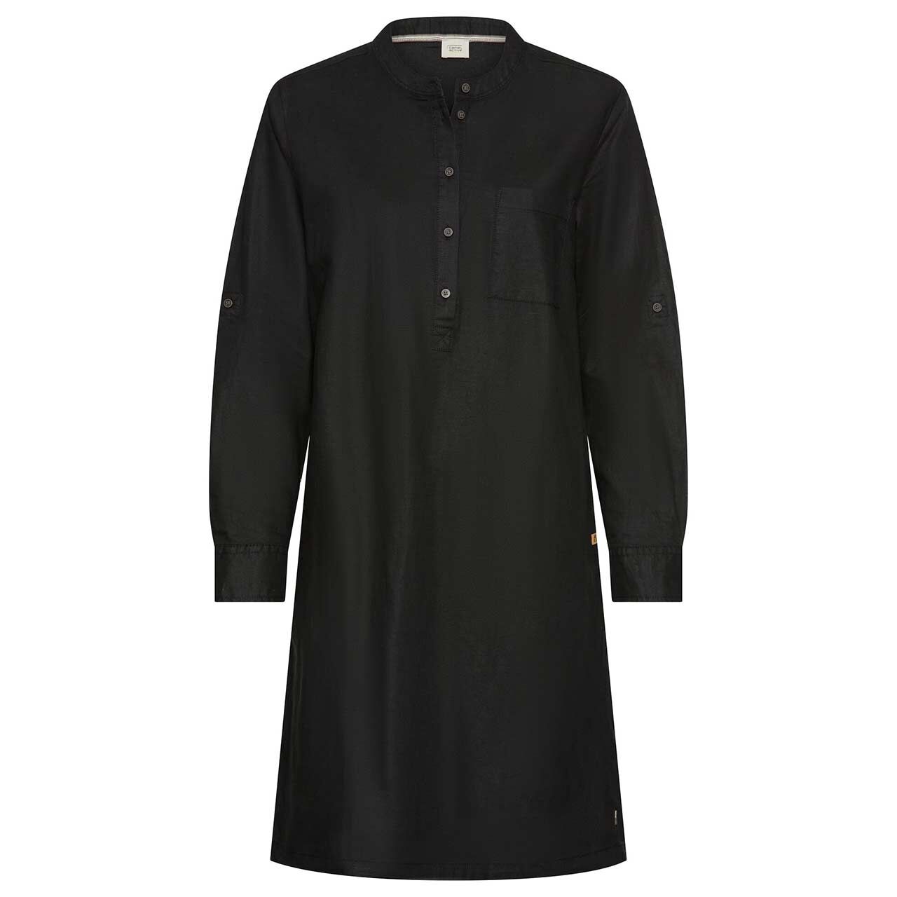 Camel active Damen Langarm Leinen Kleid caviar