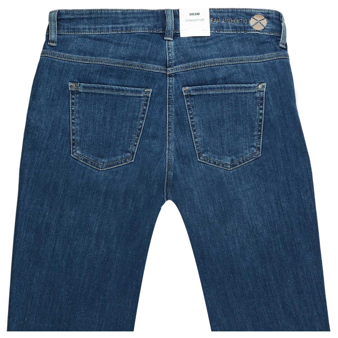 Damenjeans Dream von MAC in Dunkelblau angewaschen, detaillierte Rückansicht