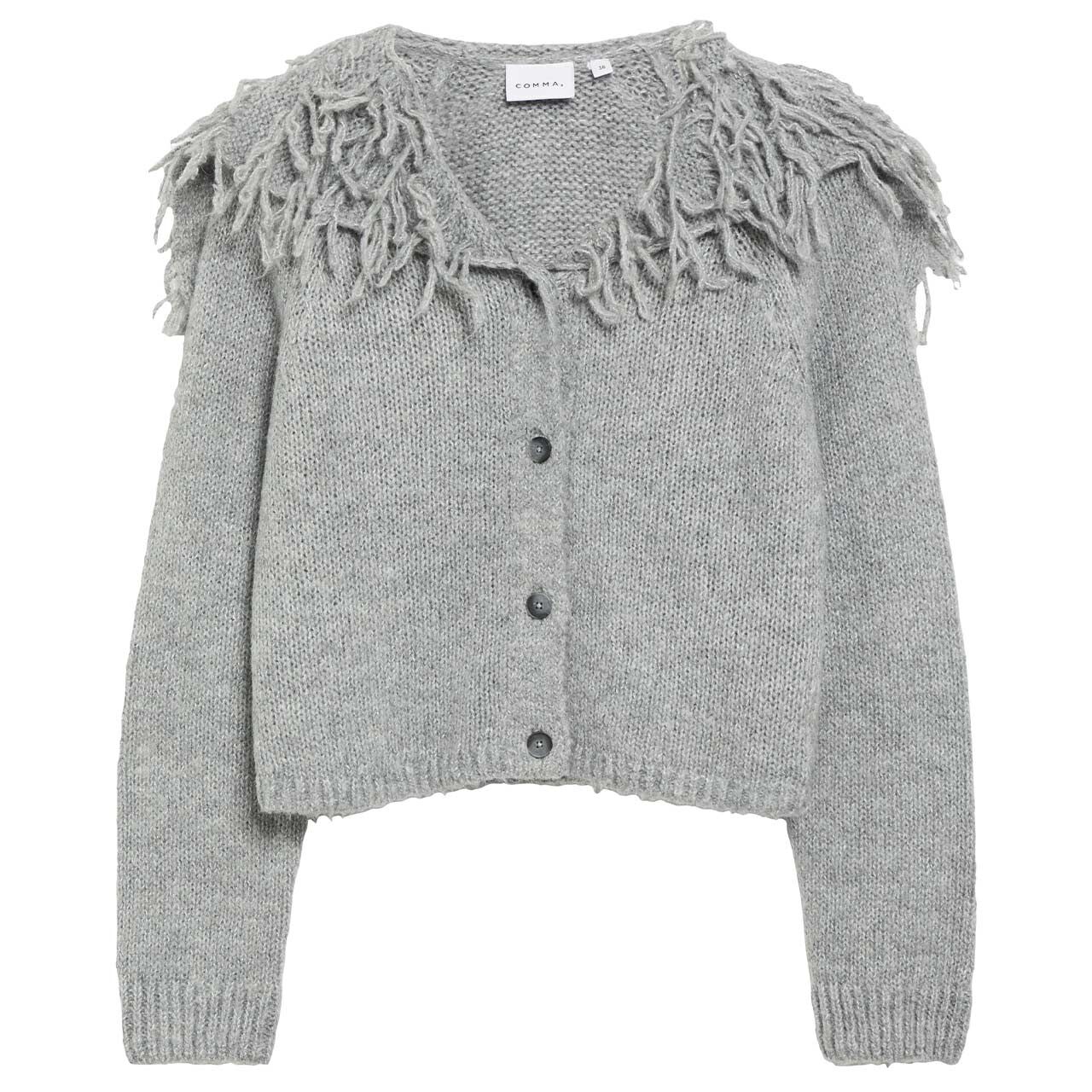 Comma Damen Strickjacke grey melange