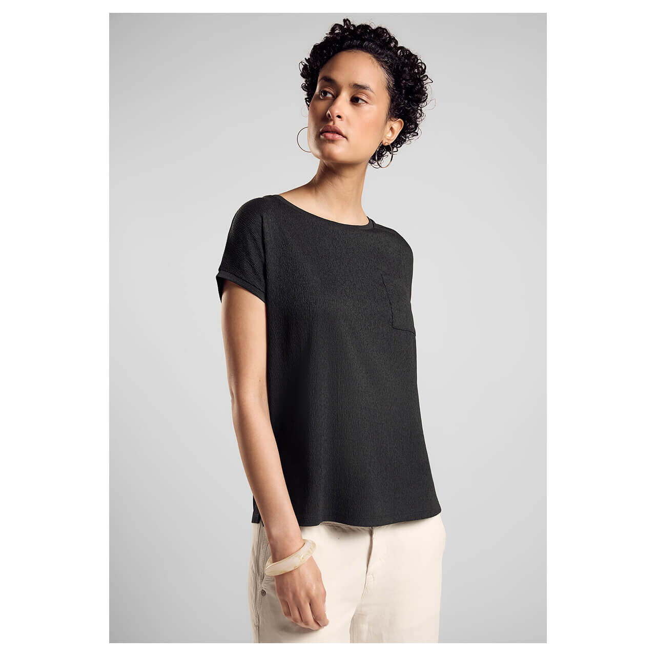 Street One Damen T-Shirt Structure Mix black