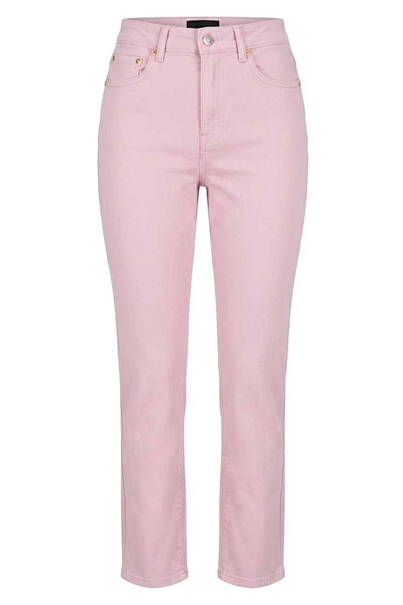 Vorderansicht der Blue Fire Alicia Damenjeans in Rosa