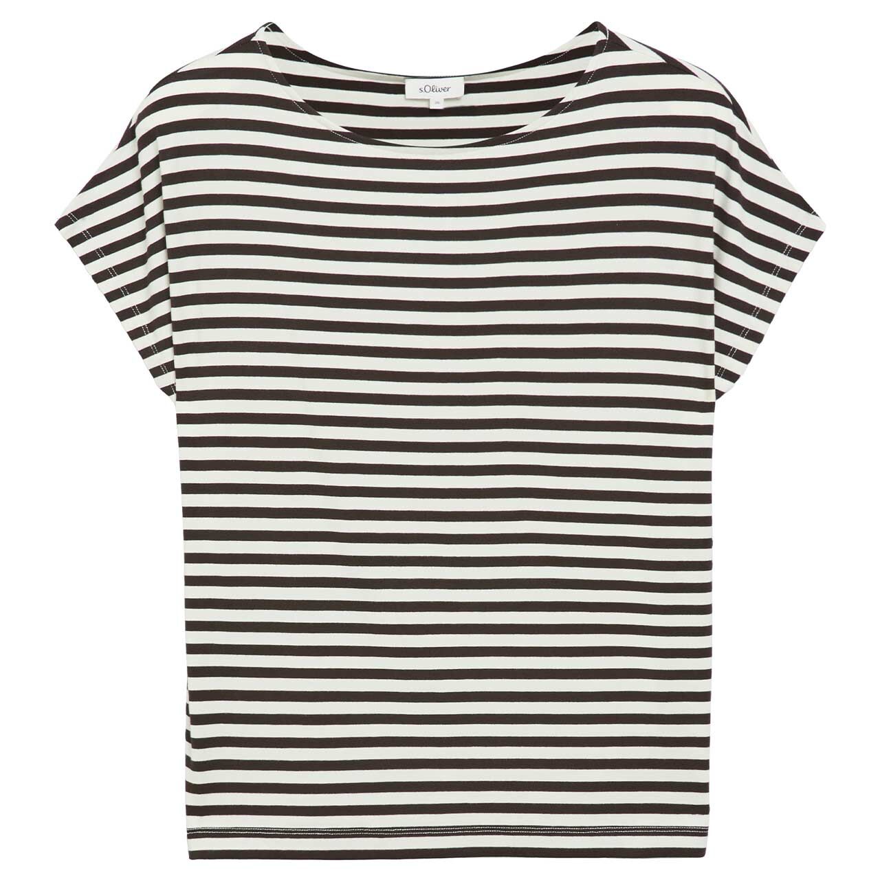 s.Oliver Damen T-Shirt bitter chocolate stripe