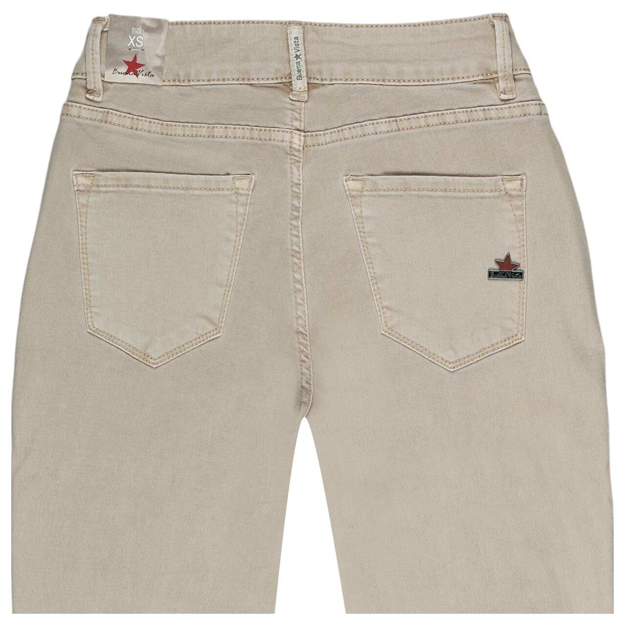 Damen Baumwollhose Italy V 7/8 Stretch Twill von Buena Vista in Beige, detaillierte Rückansicht