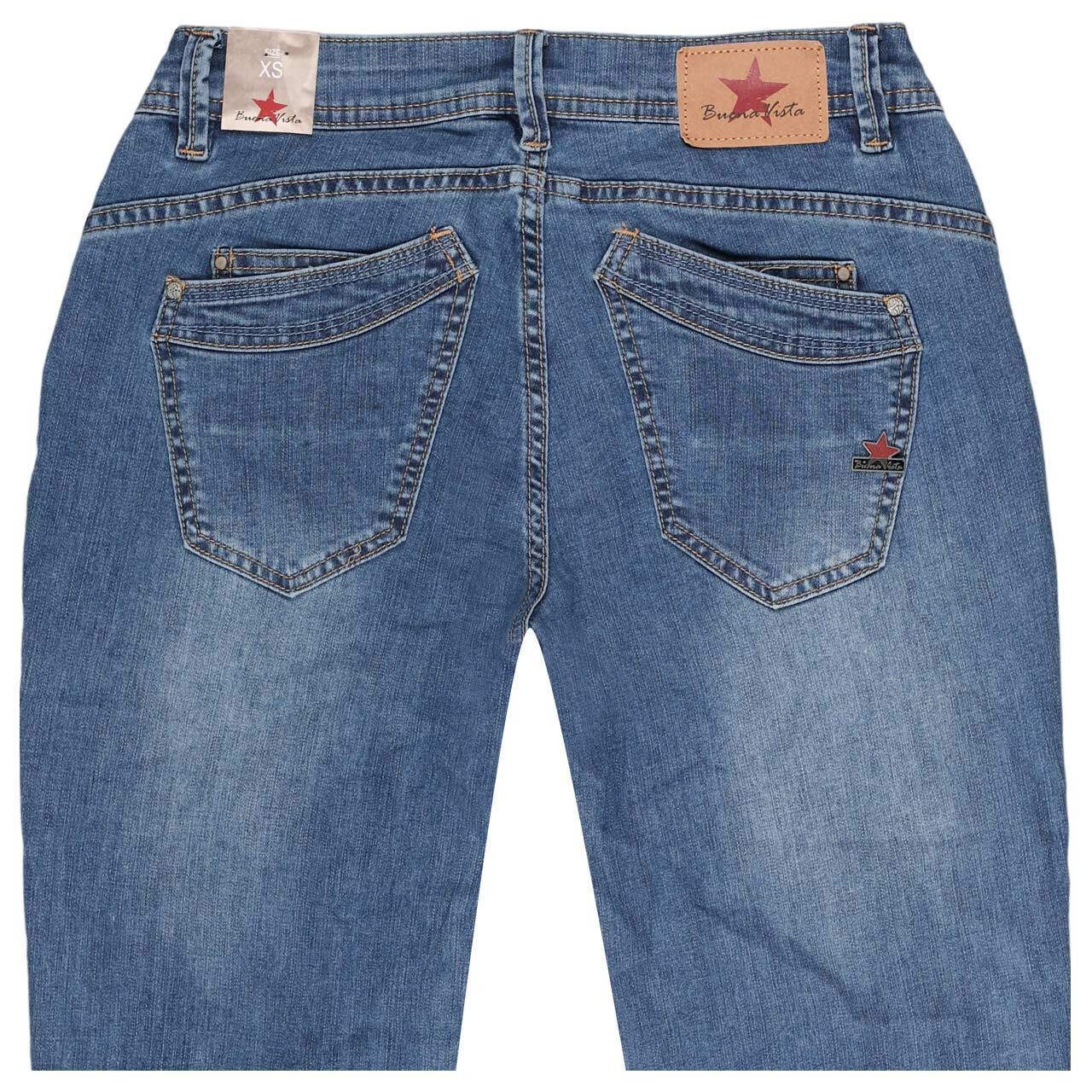 Damenjeans Malibu CC 7/8 Stretch Denim von Buena Vista in Blau angewaschen, detaillierte Rückansicht