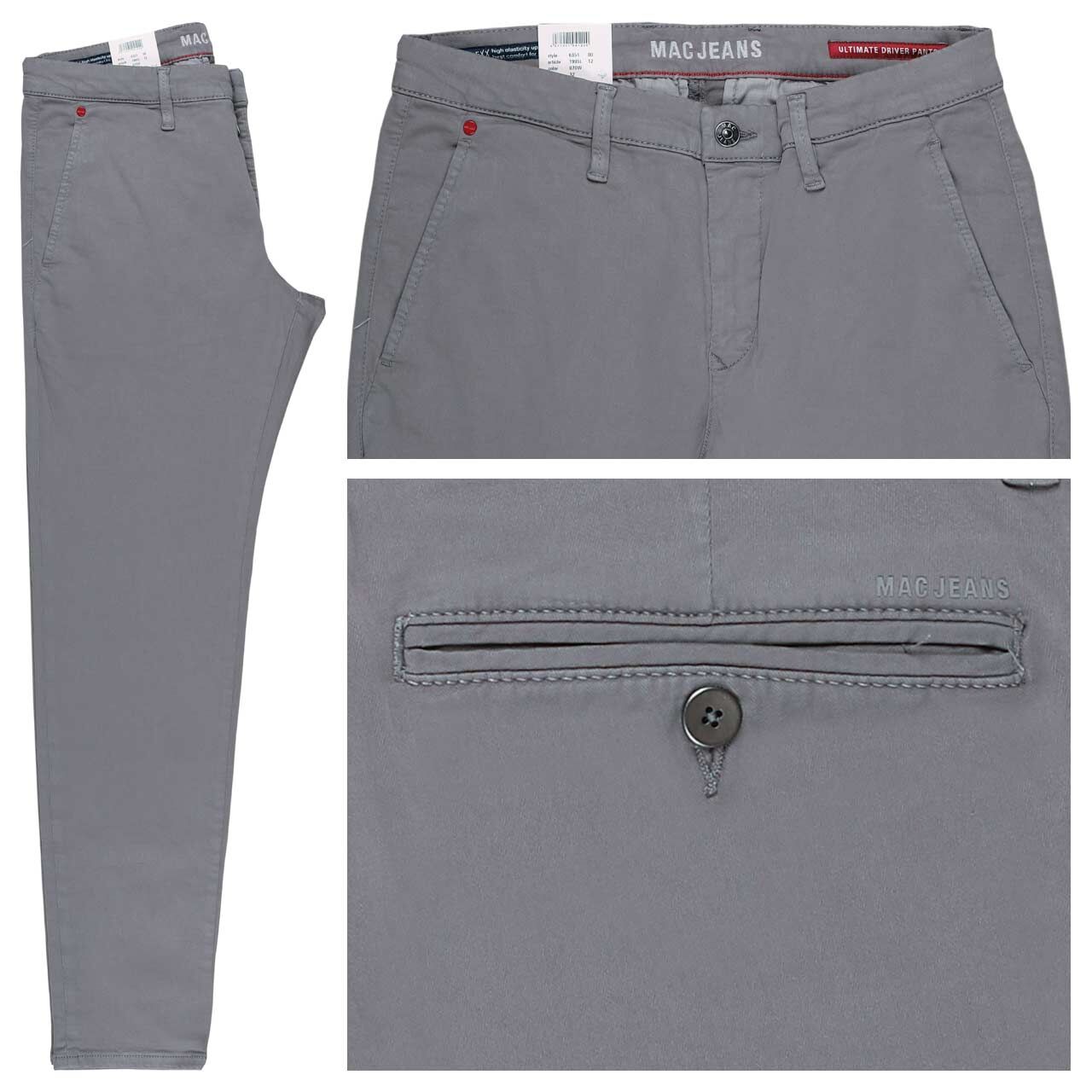 MAC Flexx Driver Pants Chino Baumwollhose light storm grey