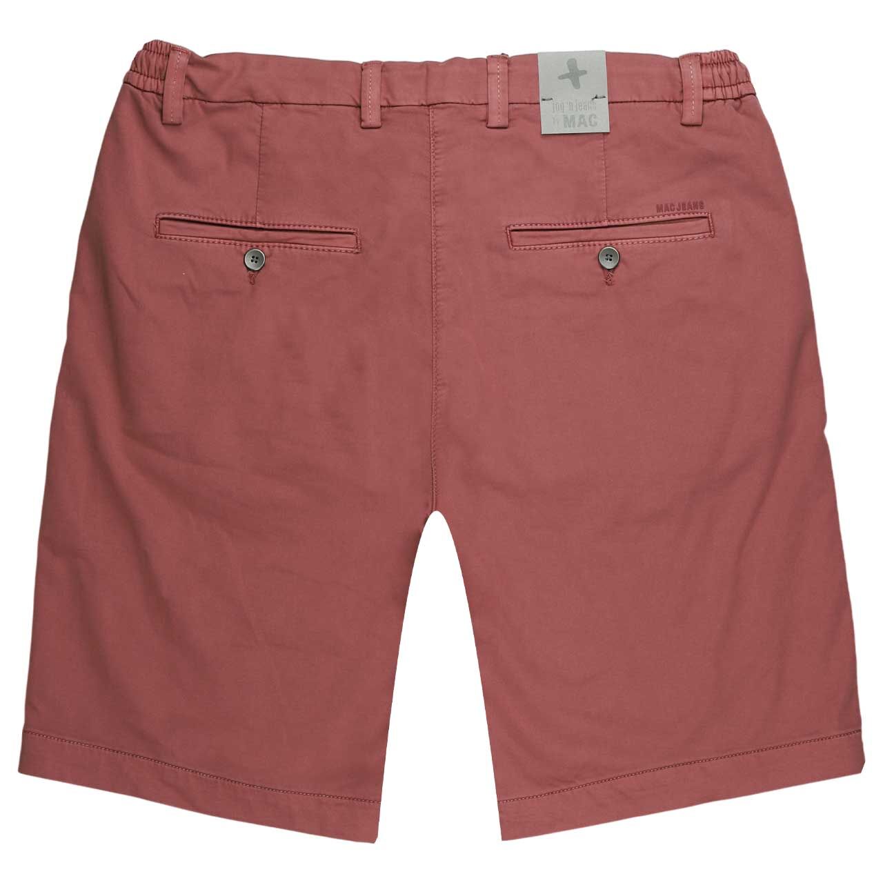 Baumwoll Bermuda Jogn Short von MAC in Rot, detaillierte Rückansicht