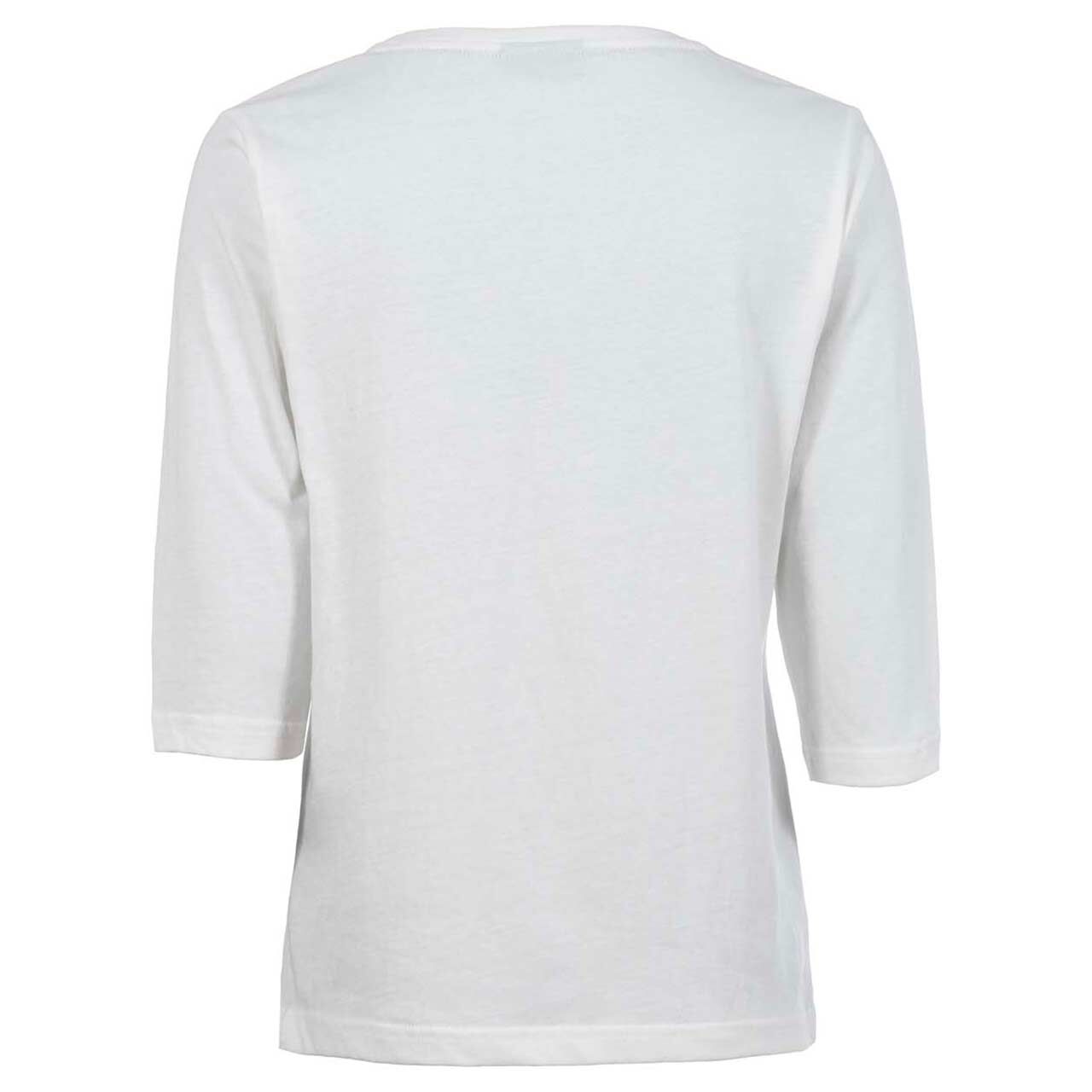 Damen 3/4 Arm Shirt von Soquesto in Cremeweiß mit Print, Rückansicht