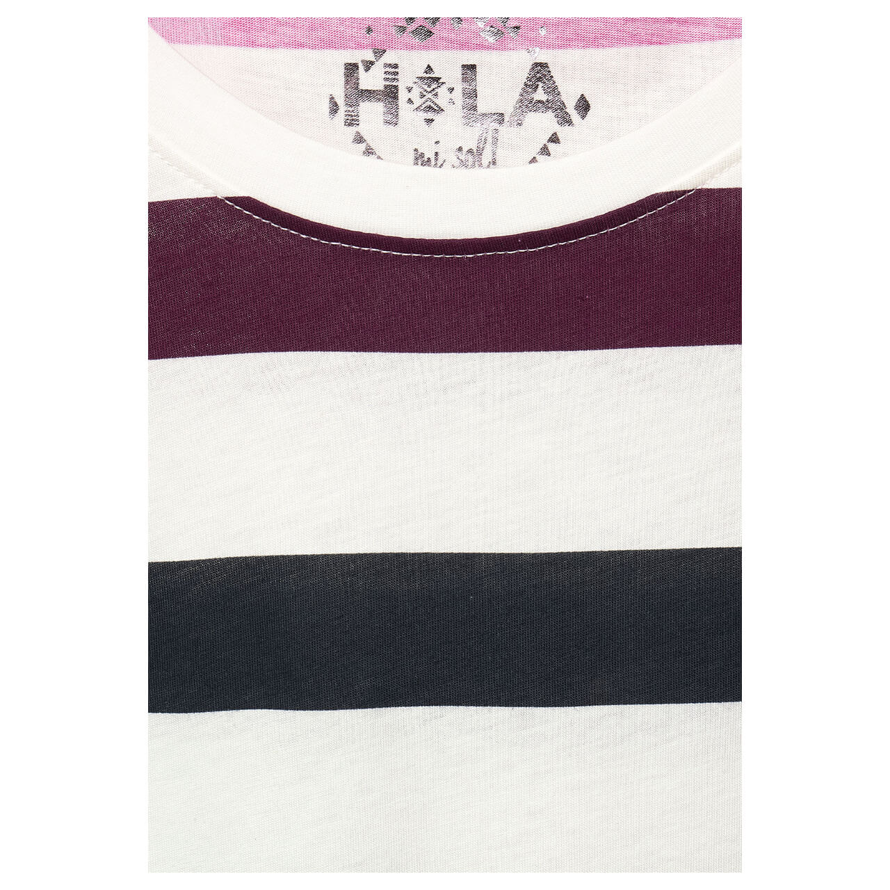 Cecil Multicolor Stripe T-Shirt für Damen in Weiß mit Print, FarbNr.: 33474