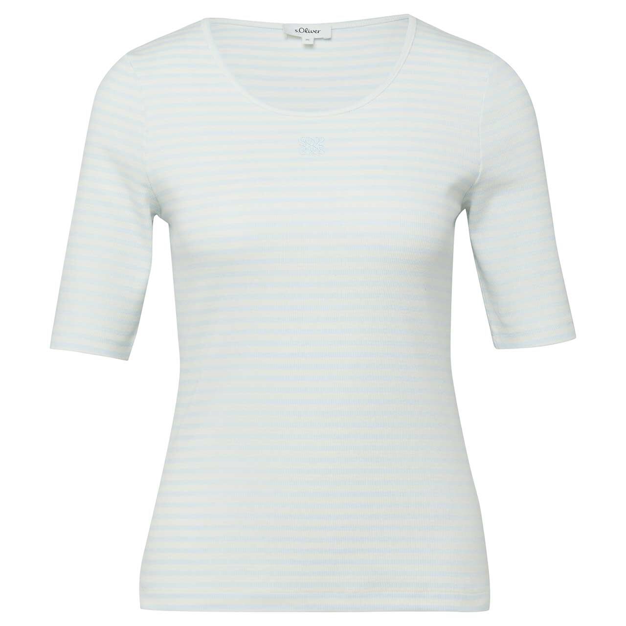 s.Oliver Damen T-Shirt sky blue stripes