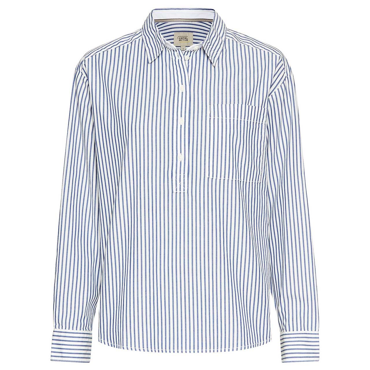 Camel active Damen Langarm Bluse blue stripes